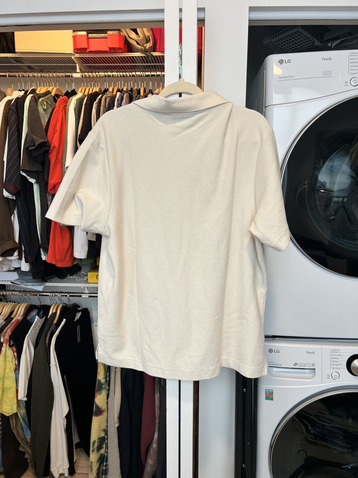 Frame Frame Luxury Knit Polo Shirt Cream White Large Size US L / EU 52-54 / 3 - 3 Thumbnail