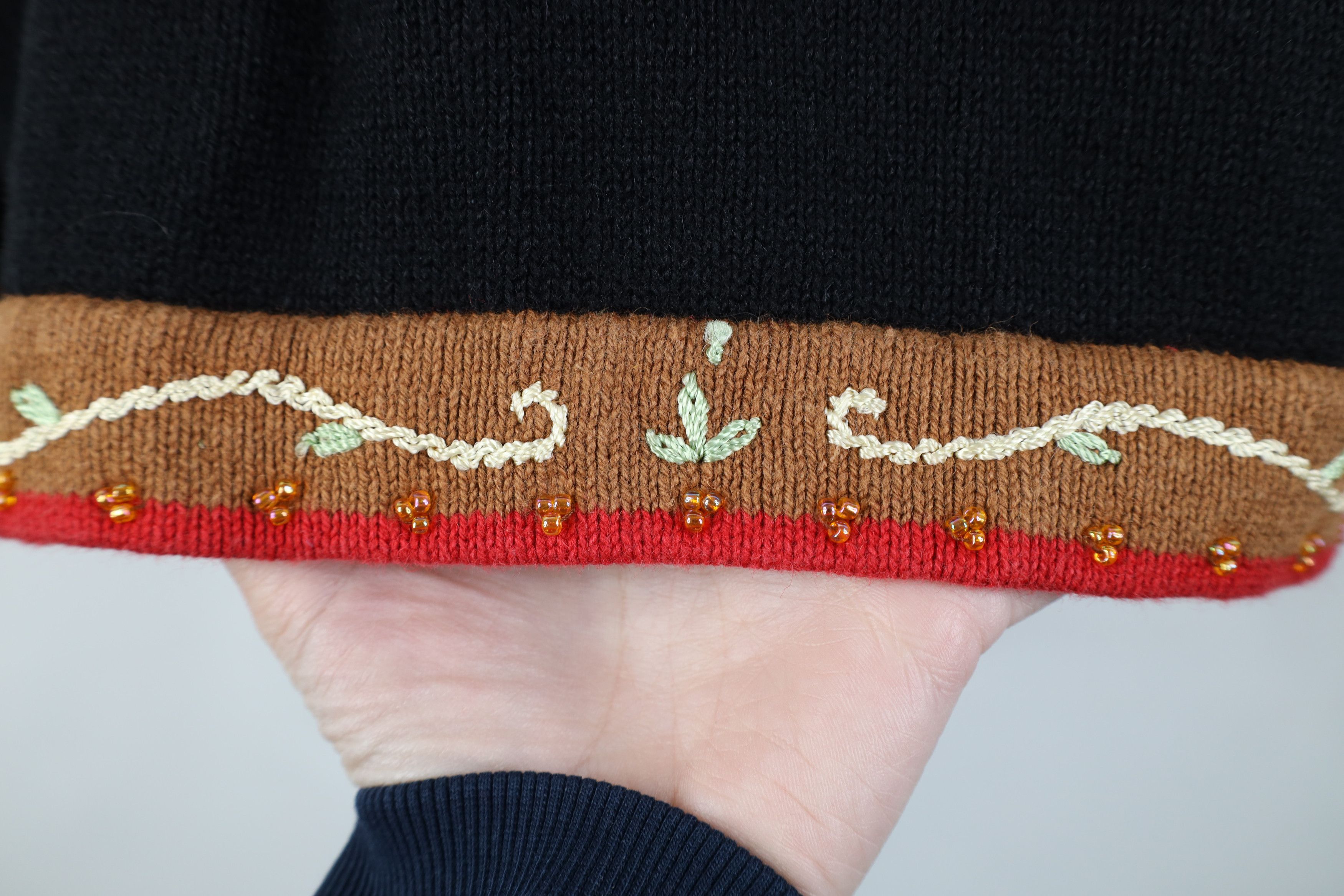Vintage Vintage 90s Streetwear Embroidered Chicken Cardigan Sweater Size L / US 10 / IT 46 - 13 Thumbnail