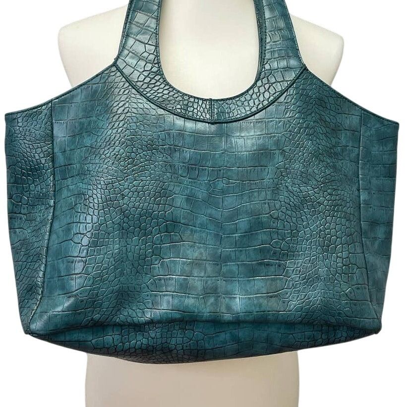 Apt. 9 Apt 9 Faux Croc Leather Vinyl Large Handbag Purse Bag Size ONE SIZE - 2 Thumbnail