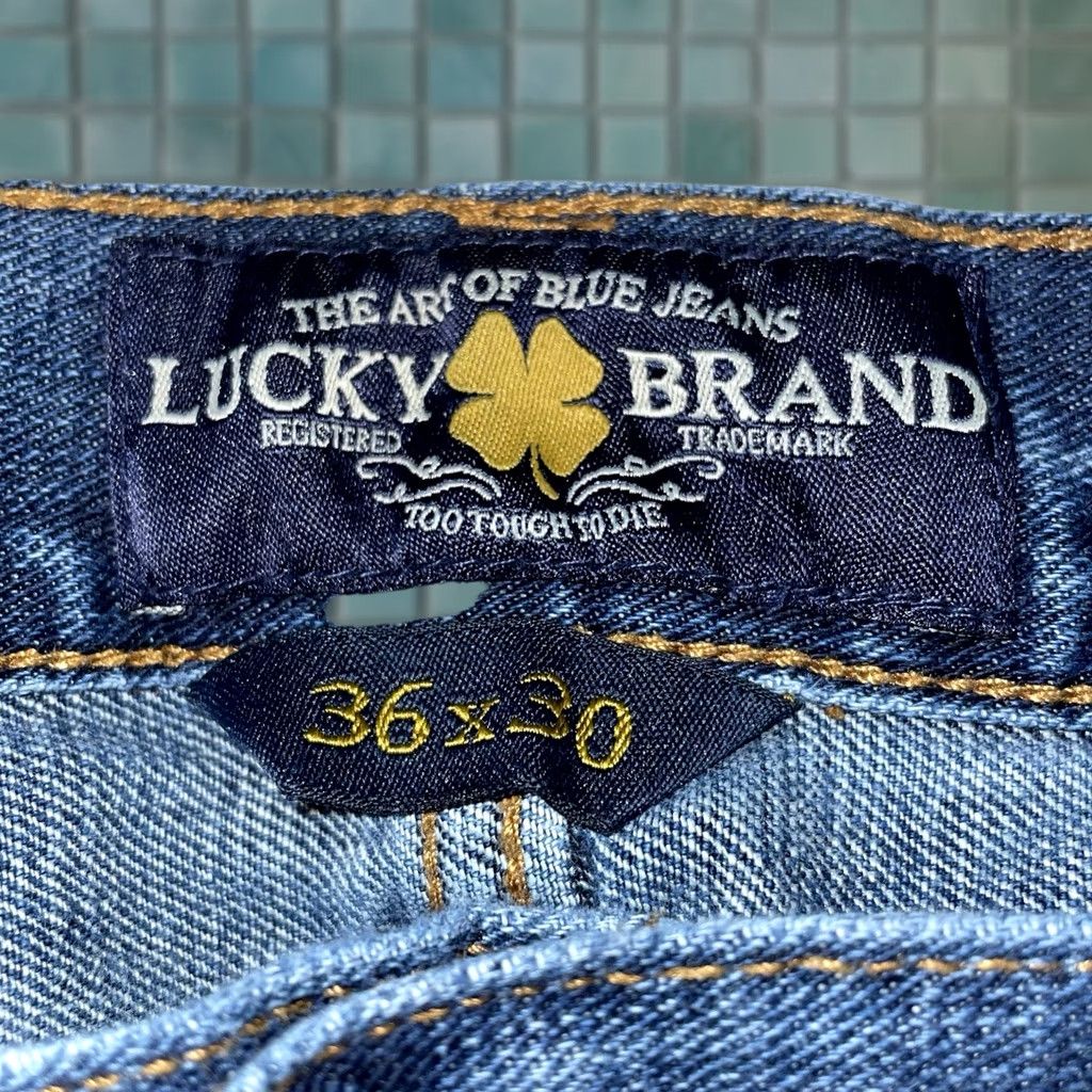 Lucky Brand Jeans Men’s 36x28 Blue 221 Original Straight Cotton Zip Button, Men's