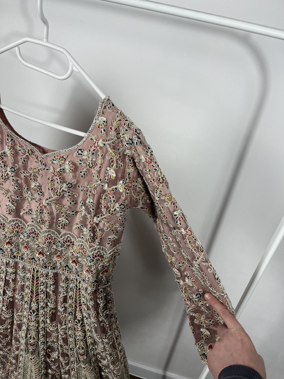 Other Vintage Heavy Embellished Sequin Beaded Maxi Evening Dress Size S / US 4 / IT 40 - 6 Thumbnail