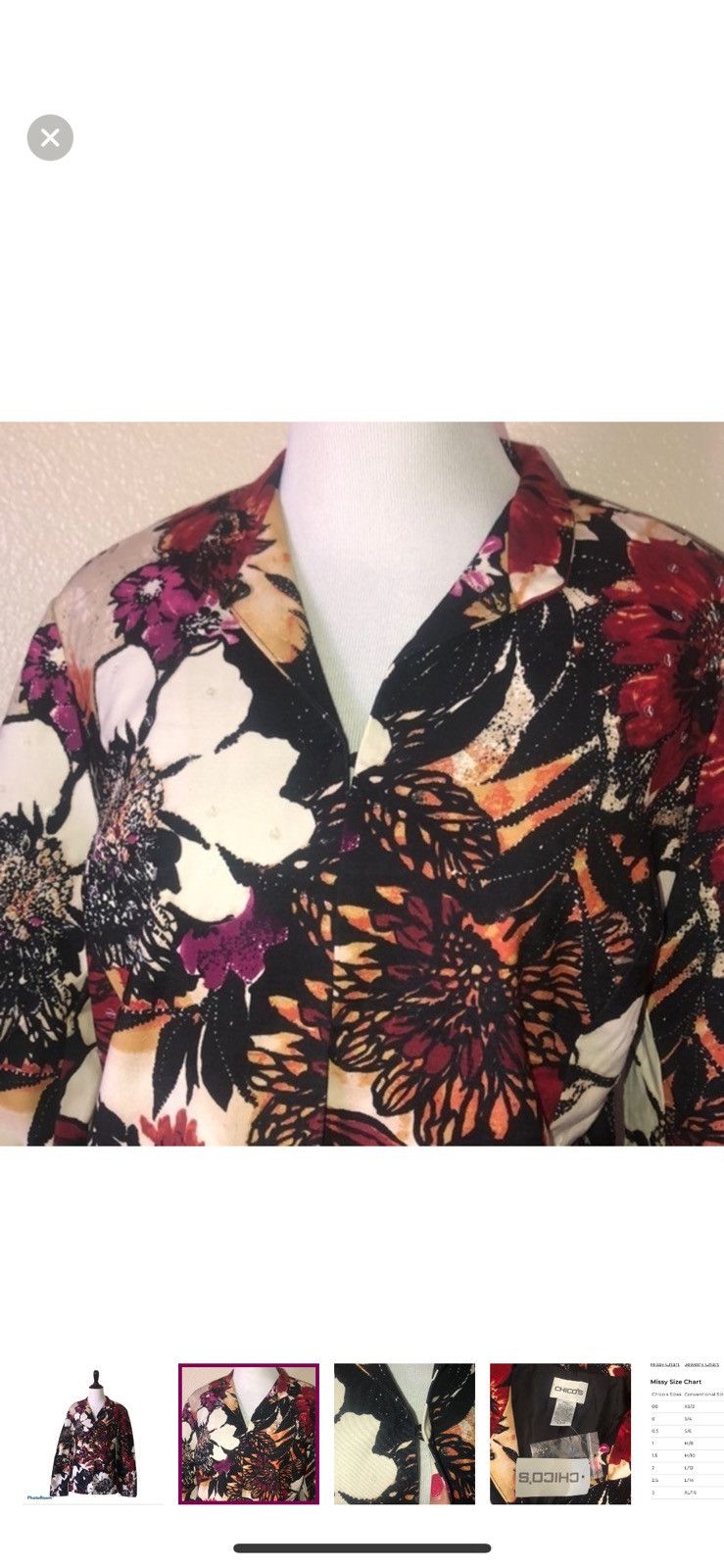 Chicos Chicos evie floral blazer jacket size 4 Size S / US 4 / IT 40 - 4 Thumbnail