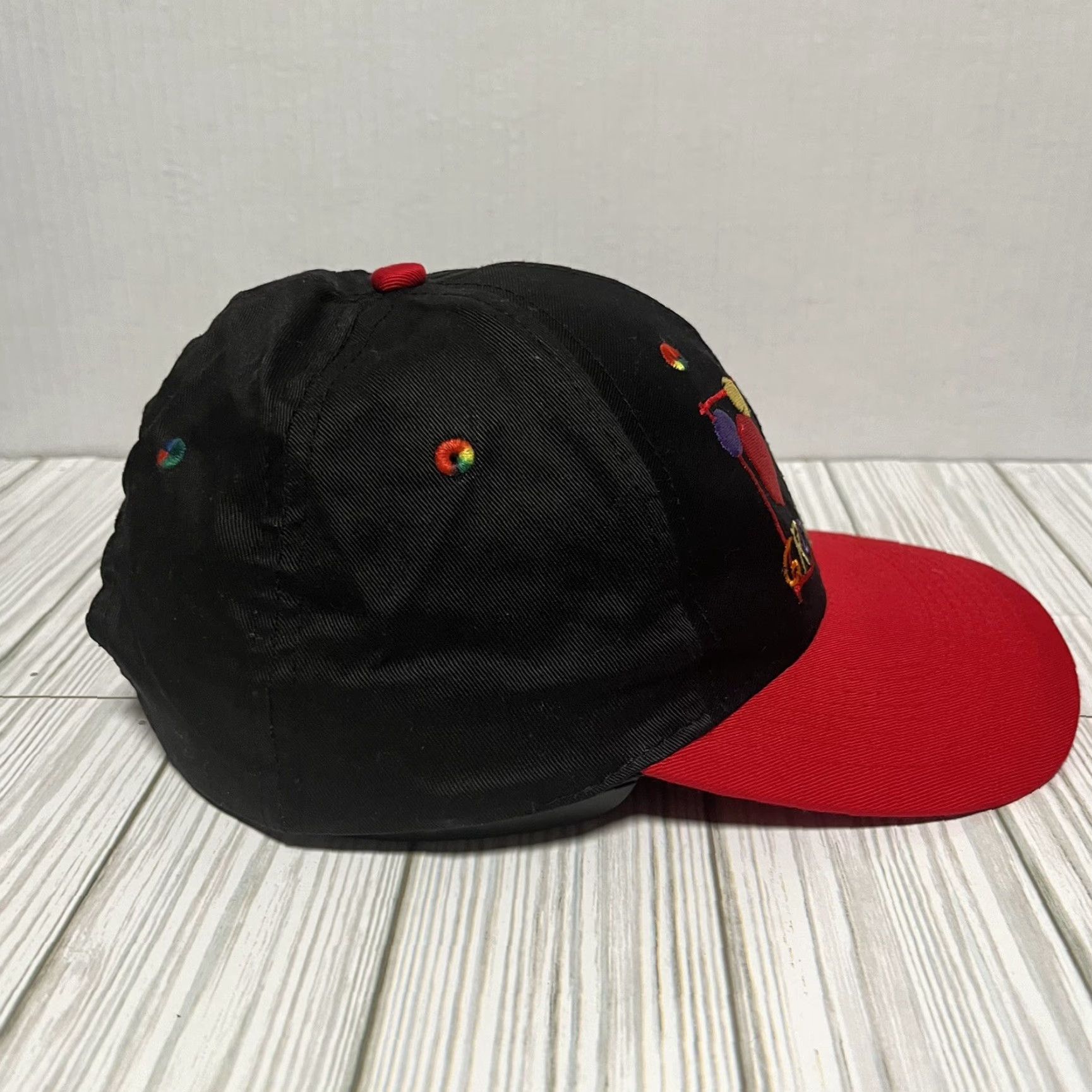Disney VINTAGE Disney Hat Adult One Size Black I AM NEVER GROWING UP 90s Disney Snapback Mens Boys Size ONE SIZE - 6 Thumbnail