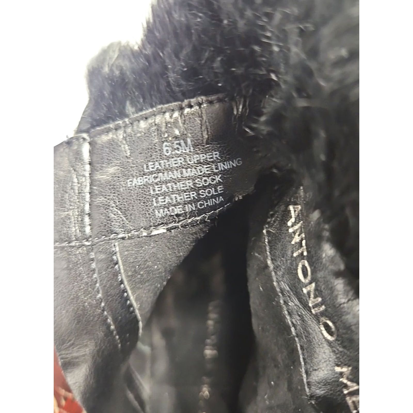 Vintage Antonio Melani Black Suede Leather Fur Trim Stiletto Heel Bootie Women's Shoes Size 6.5 Size US 6 / IT 36 - 4 Thumbnail