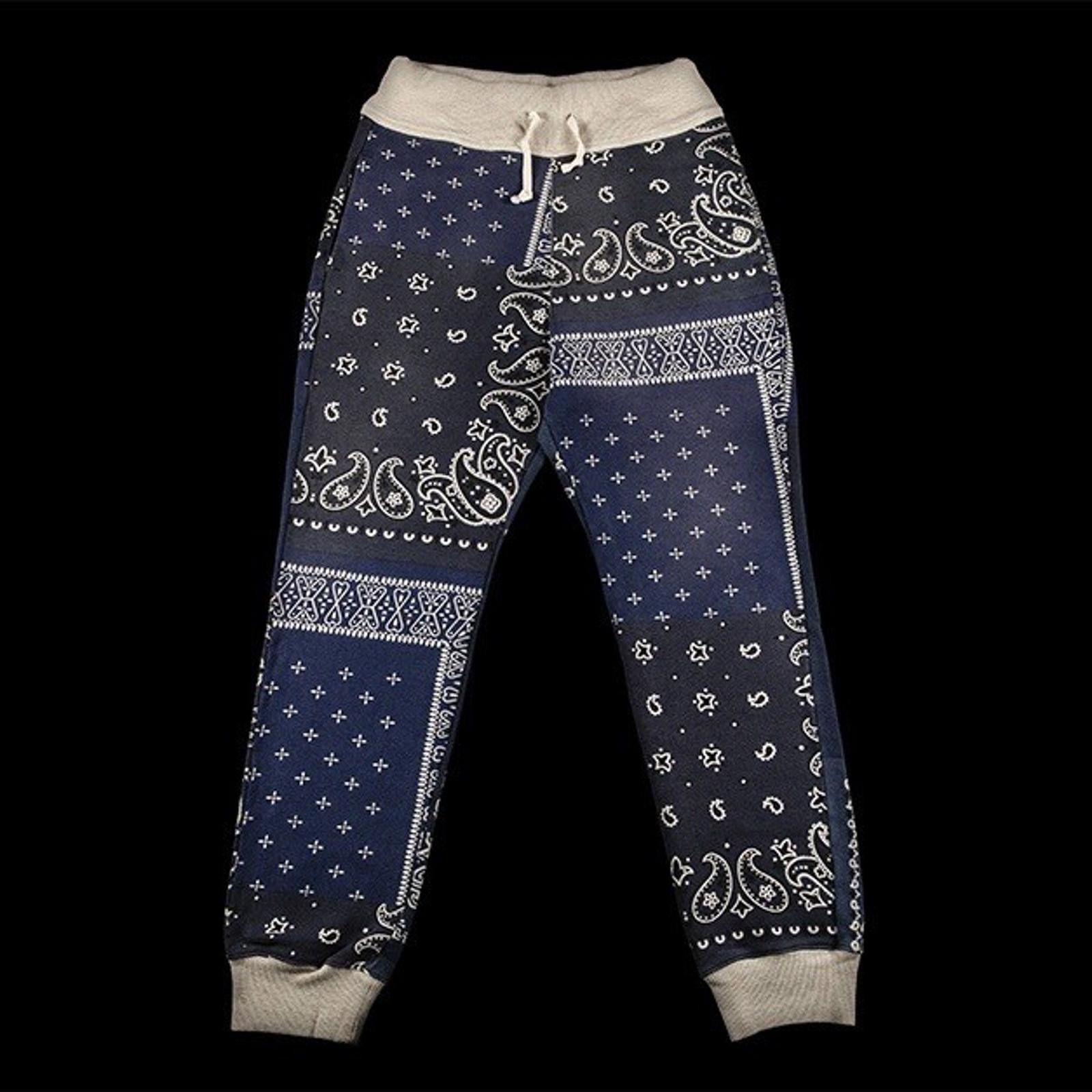 Kapital Kapital Bandana Patchwork Sweatpant Navy Size 3 Size US 34 / EU 50 - 1 Thumbnail