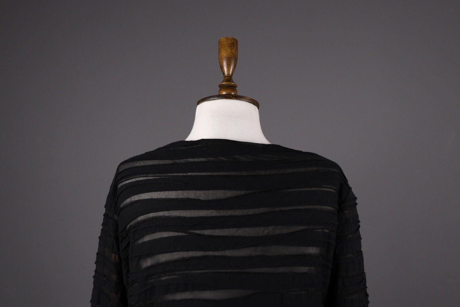 Designer Cut LooseBlack Designer Mesh Long Sleeve Top Shirt Size L Size L / US 10 / IT 46 - 6 Thumbnail