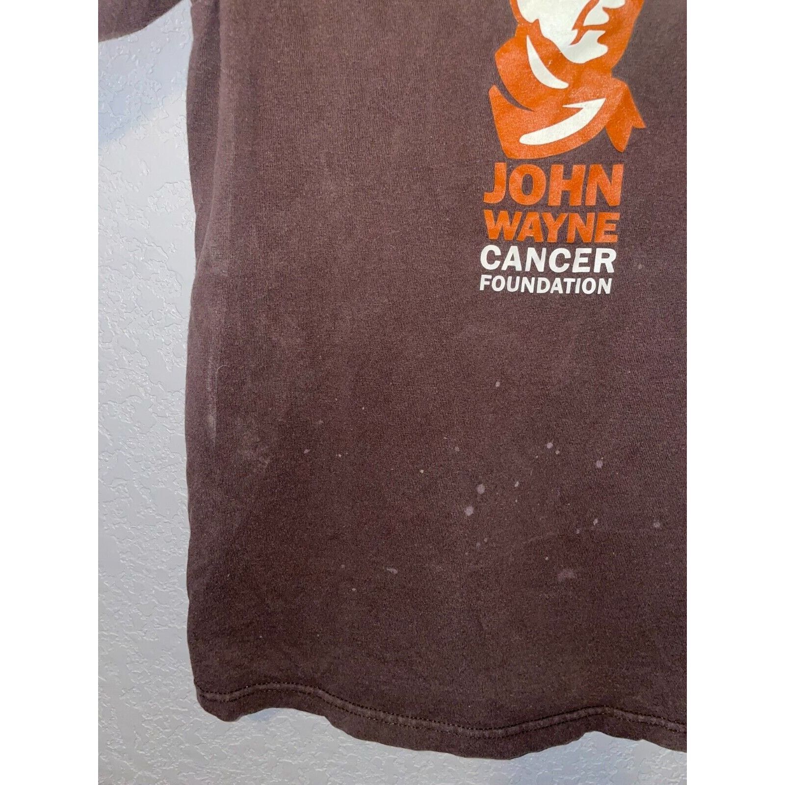 Vintage John Wayne Shirt Cancer Foundation Brown Tee Stained S Small Size US S / EU 44-46 / 1 - 3 Thumbnail