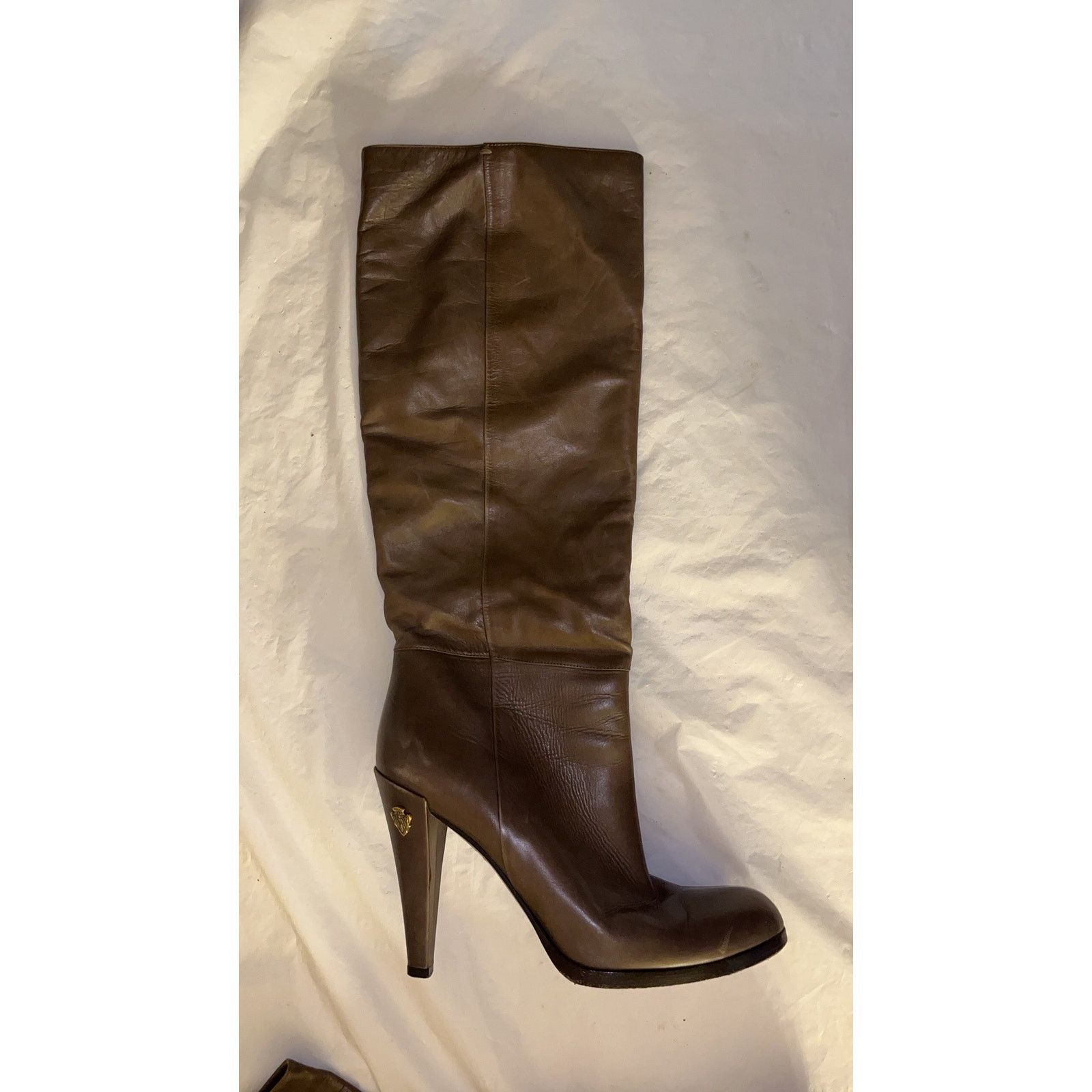 Gucci Gucci Knee High Leather Boots Size: 40C/10 Olive Brown Size US 10 / IT 40 - 4 Thumbnail