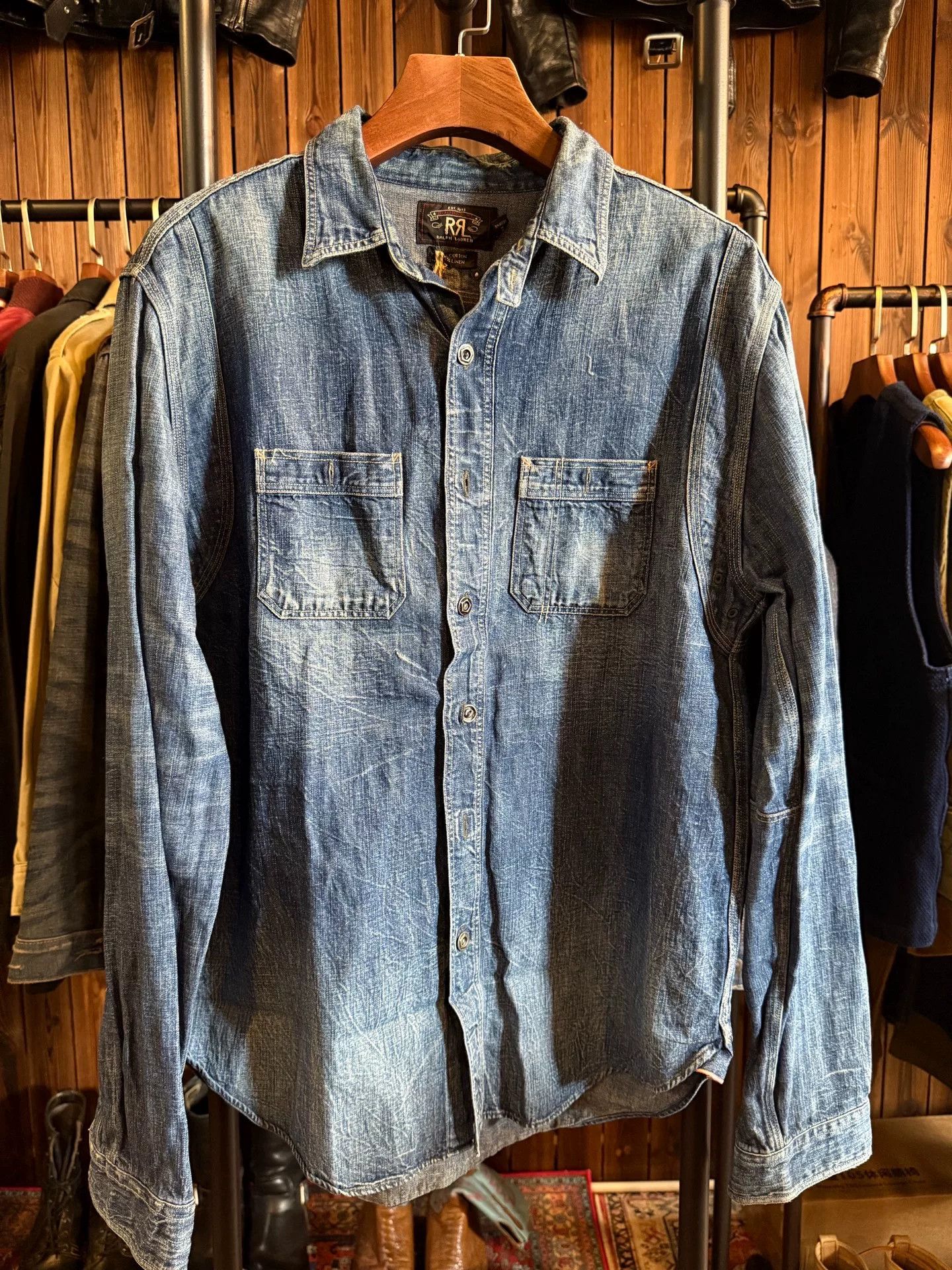 RRL Ralph Lauren RRL Denim Shirt Size US L / EU 52-54 / 3 - 1 Thumbnail