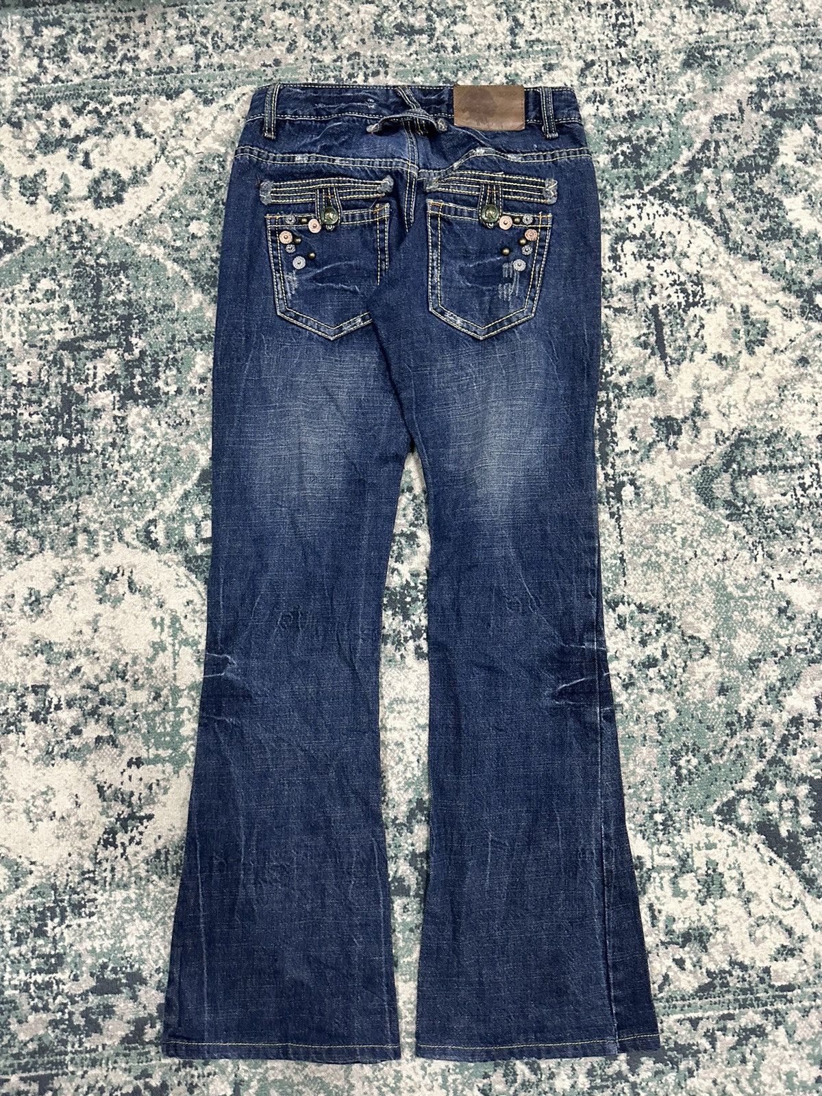Japanese Brand Japanese Brand Studded Pocket Flare Denim Size US 28 / EU 44 - 2 Thumbnail