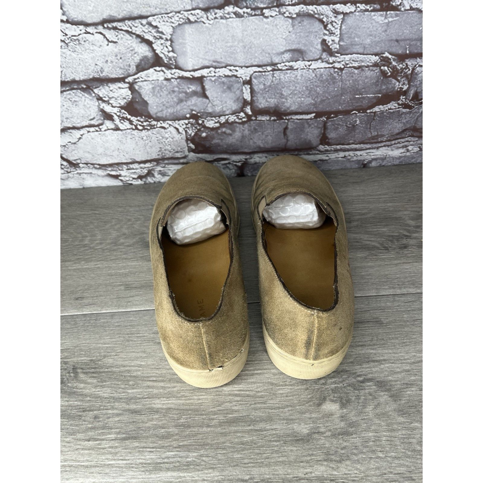 Frame Frame Le Ren Tan Suede Leather Slip On Sneakers Shoes Women Size US 8 / IT 38 - 6 Thumbnail