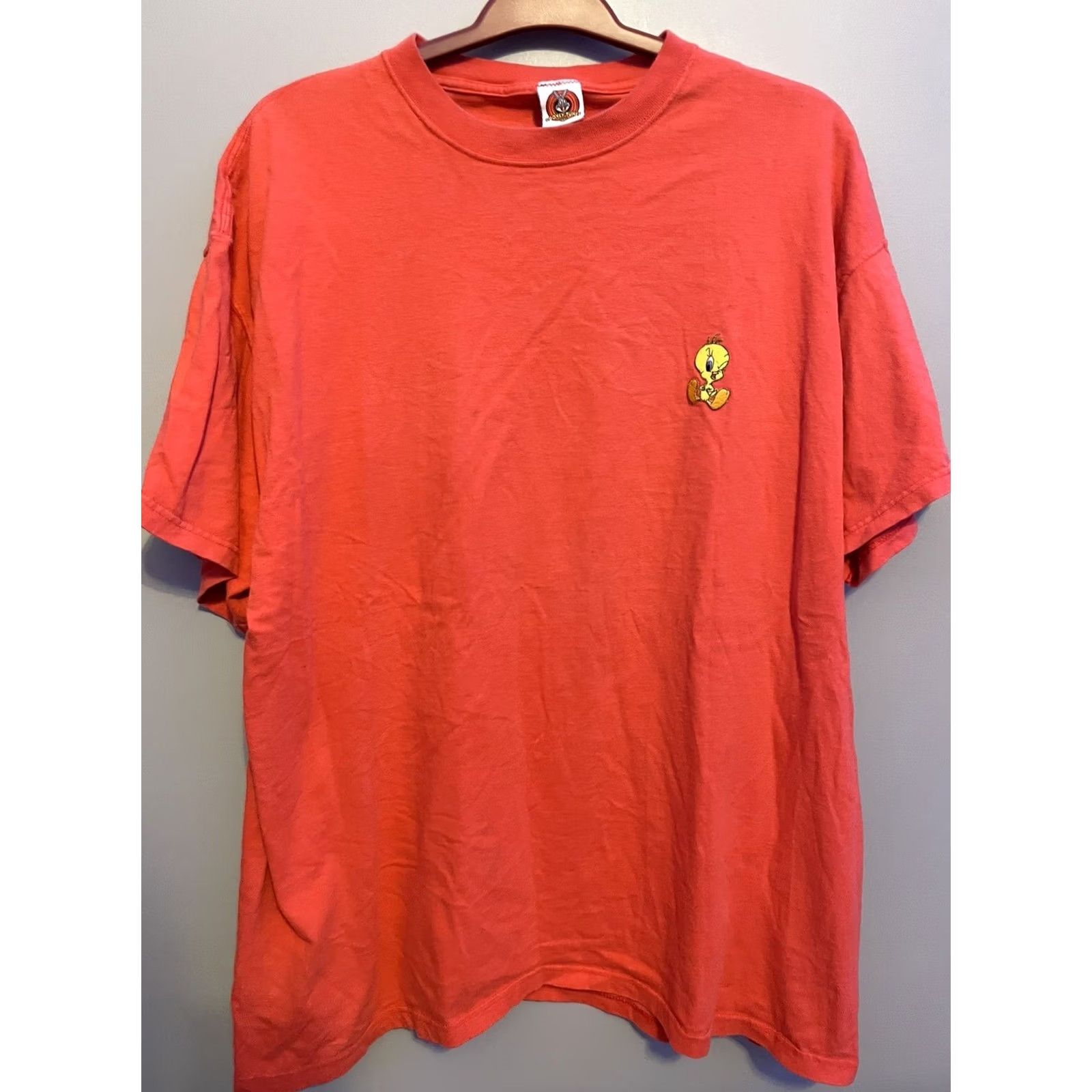 Vintage VINTAGE Warner Bros Looney Tunes Tweety Bird Shirt Orange Men’s 2XL Crew Neck Short Sleeve Embroidered Cotton Knit Tee Shirt Mens Size US XXL / EU 58 / 5 - 2 Thumbnail