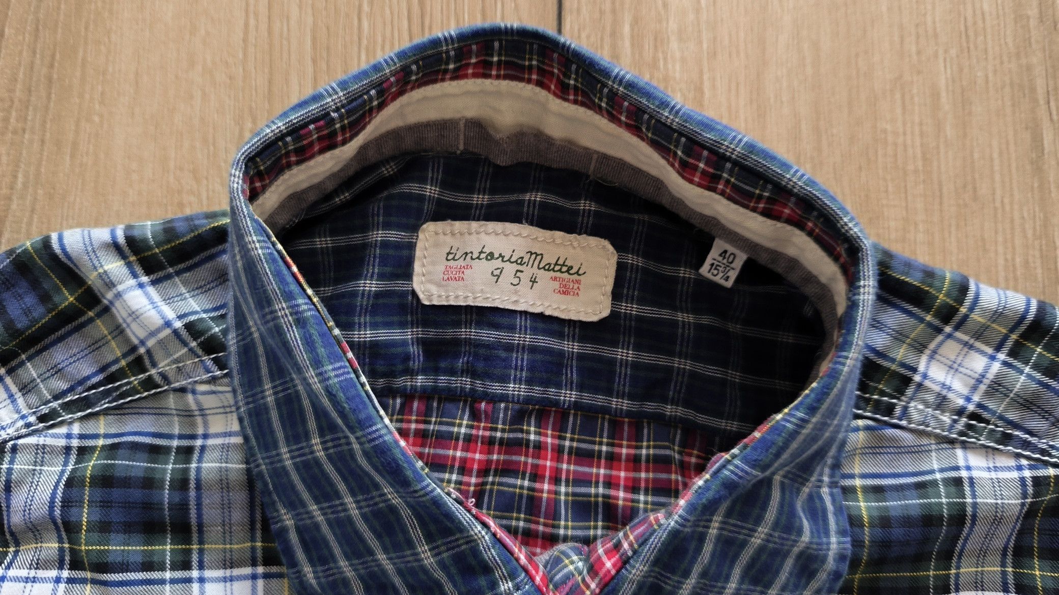 Tintoria Mattei Tintoria Mattei 954 men's shirt size 40 Size US L / EU 52-54 / 3 - 2 Thumbnail