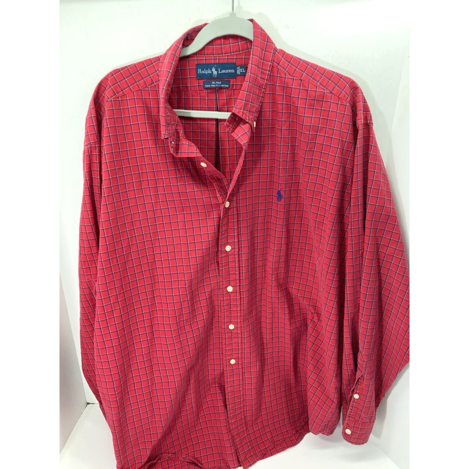 Ralph Lauren VINTAGE Ralph Lauren Blake Shirt Men XL Red Check Button Long Sleeve Cotton VTG Size US XL / EU 56 / 4 - 2 Thumbnail