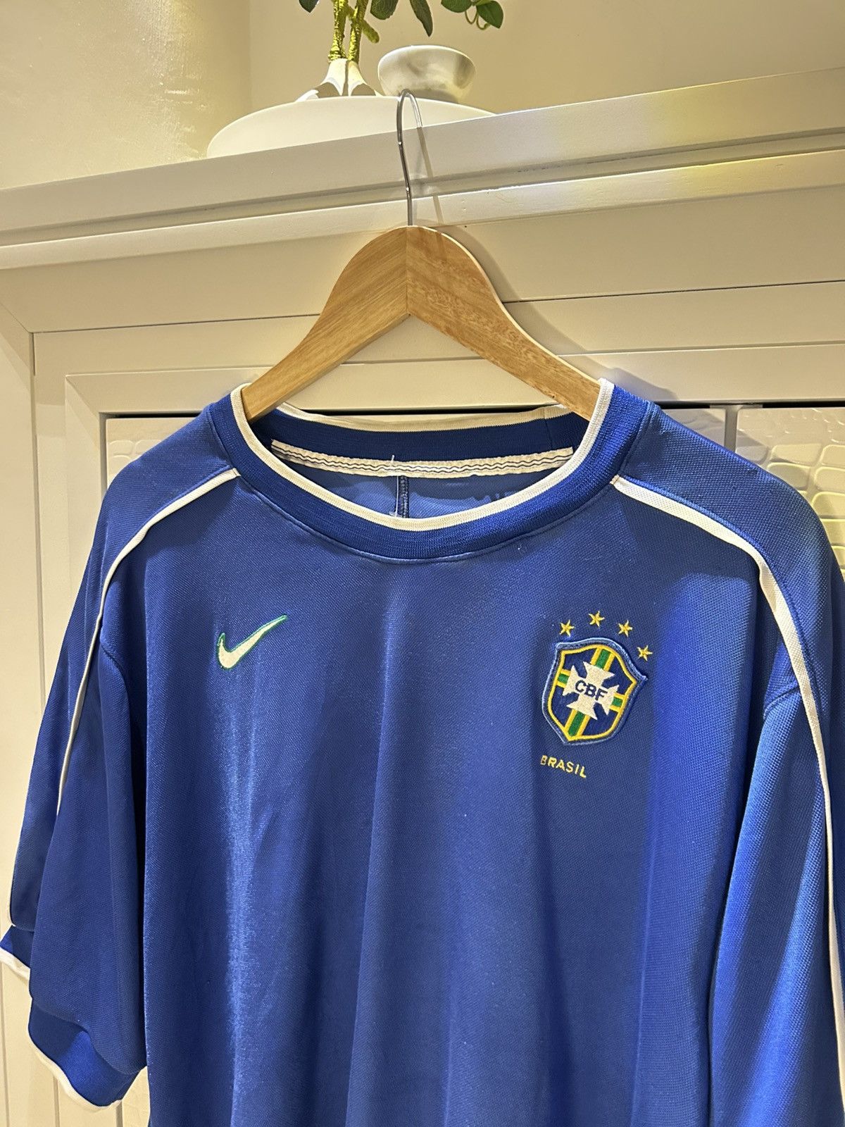 Nike Vintage 1998-2000 Nike Brazil Away Jersey Blue - Size L Size US L / EU 52-54 / 3 - 2 Thumbnail