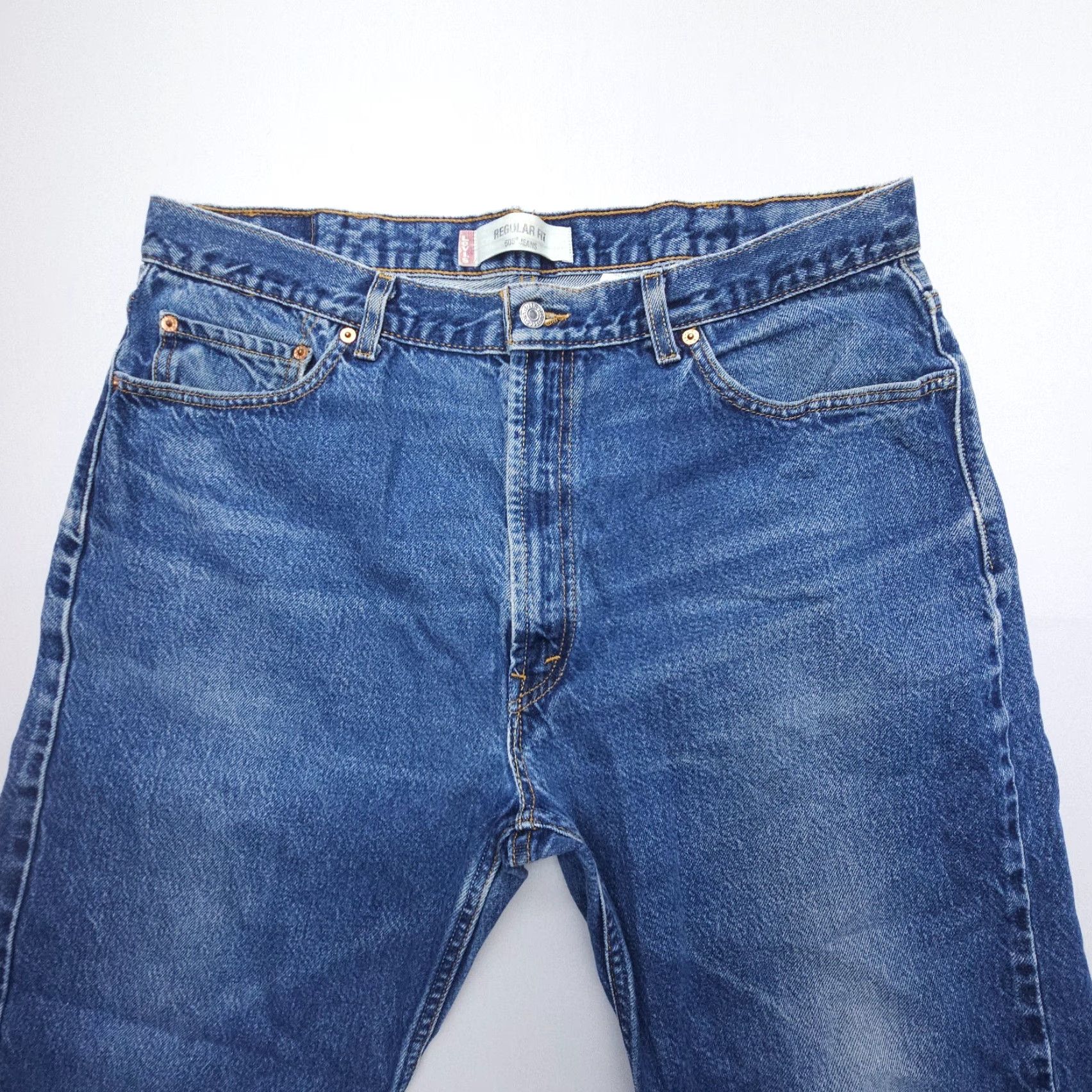 Levi's VINTAGE Levi's 505 Straight Jeans Mens 40 x 30 Dark Wash Y2K 2000s Denim Cotton Regular Jeans Mens Size US 40 / EU 56 - 4 Thumbnail