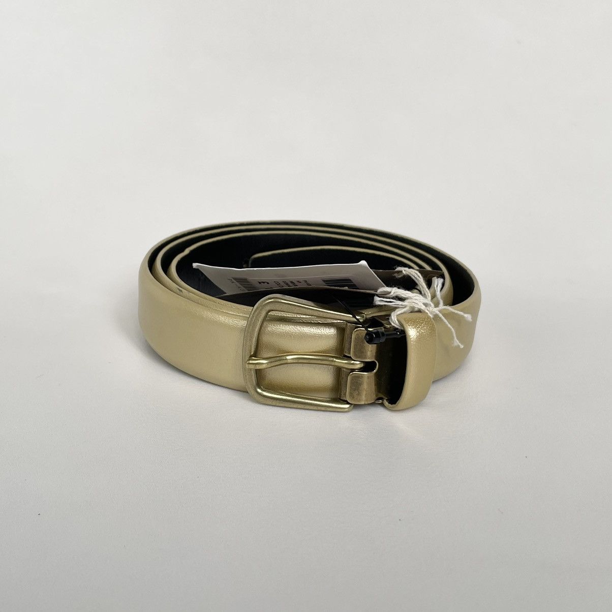 Comme des Garcons 2.5cm Gold Leather Belt Size 32 - 2 Thumbnail