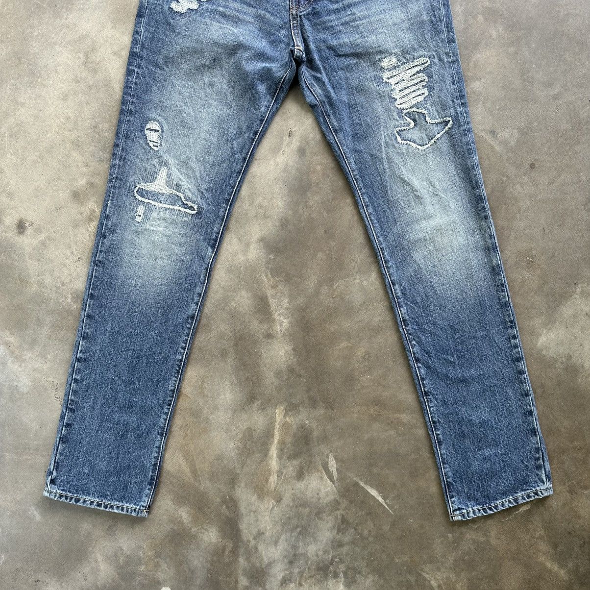 Japanese Brand Vintage Abercrombie & Fitch Distress Faded Denim Jean Pant Size US 31 - 2 Thumbnail