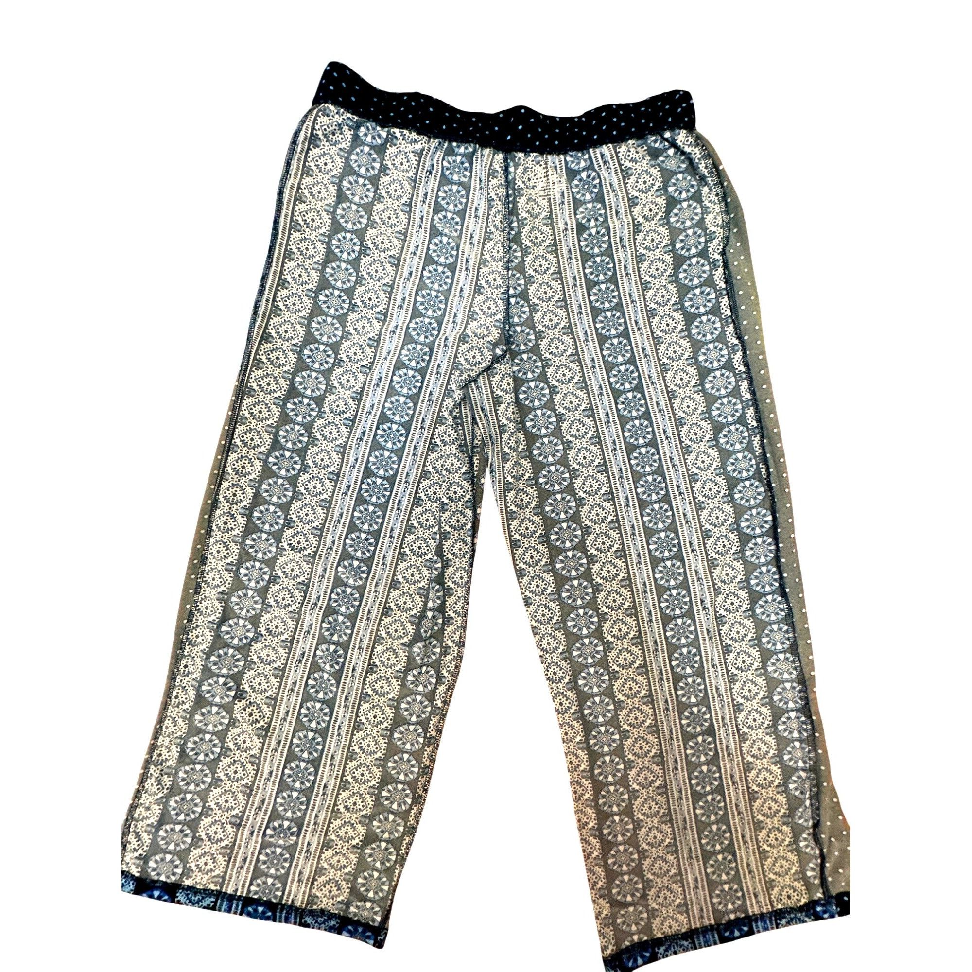 Other CCC Bohemian Style Wide Leg Geo Print Pajama Pants Elastic W Size 32" / US 10 / IT 46 - 5 Thumbnail