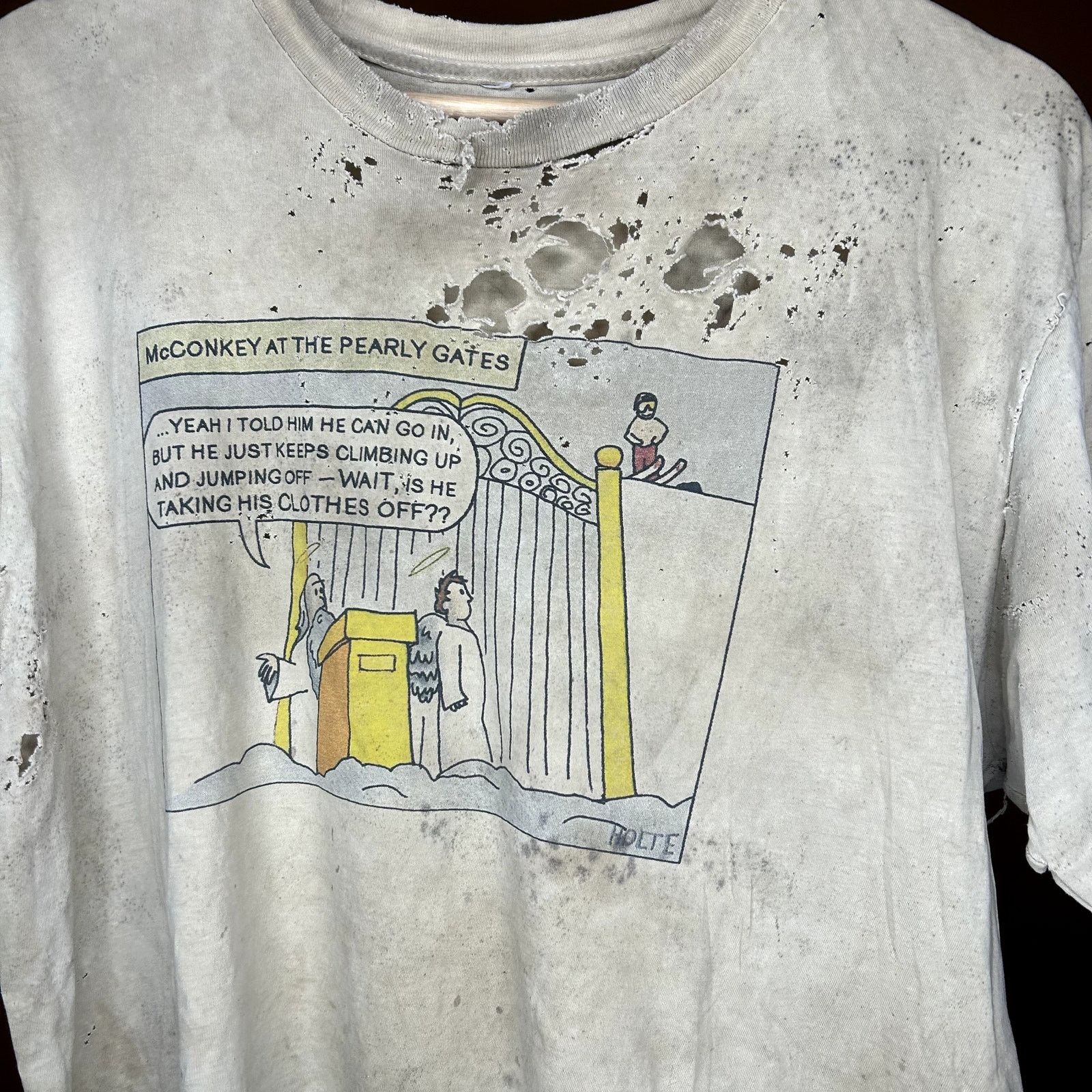 Vintage Insanely Thrashed / Distressed Skiing T-Shirt Vintage Size US L / EU 52-54 / 3 - 5 Thumbnail