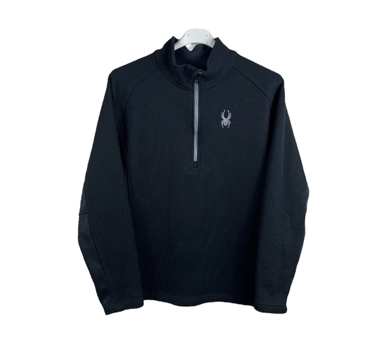 Spyder fleece long sleeve knit heavy sherpa zip 1/4 logo