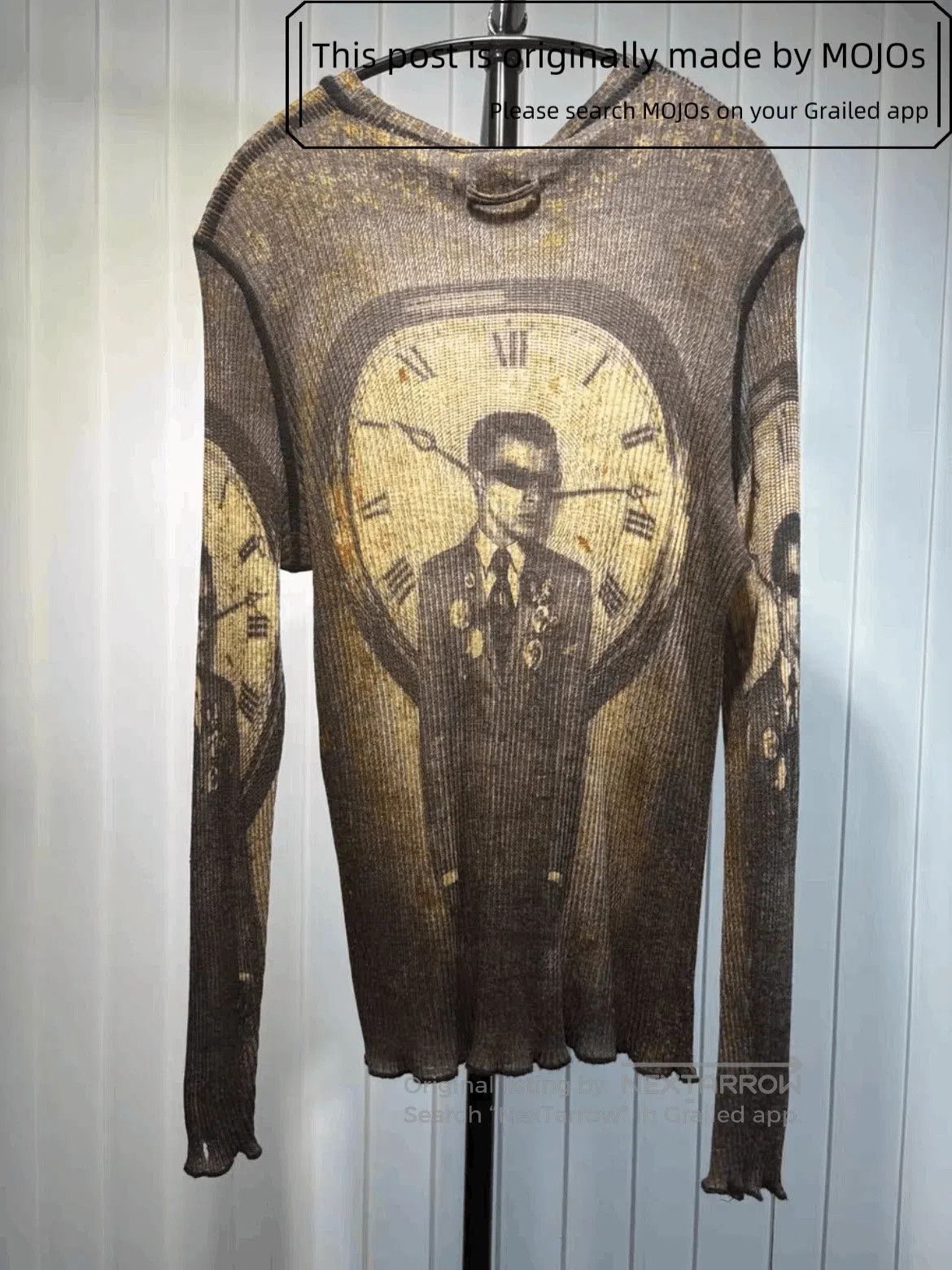 Jean Paul Gaultier Sz 48 Jean Paul Gautier Clock Man Print Distressed Knitwear Size US M / EU 48-50 / 2 - 2 Thumbnail