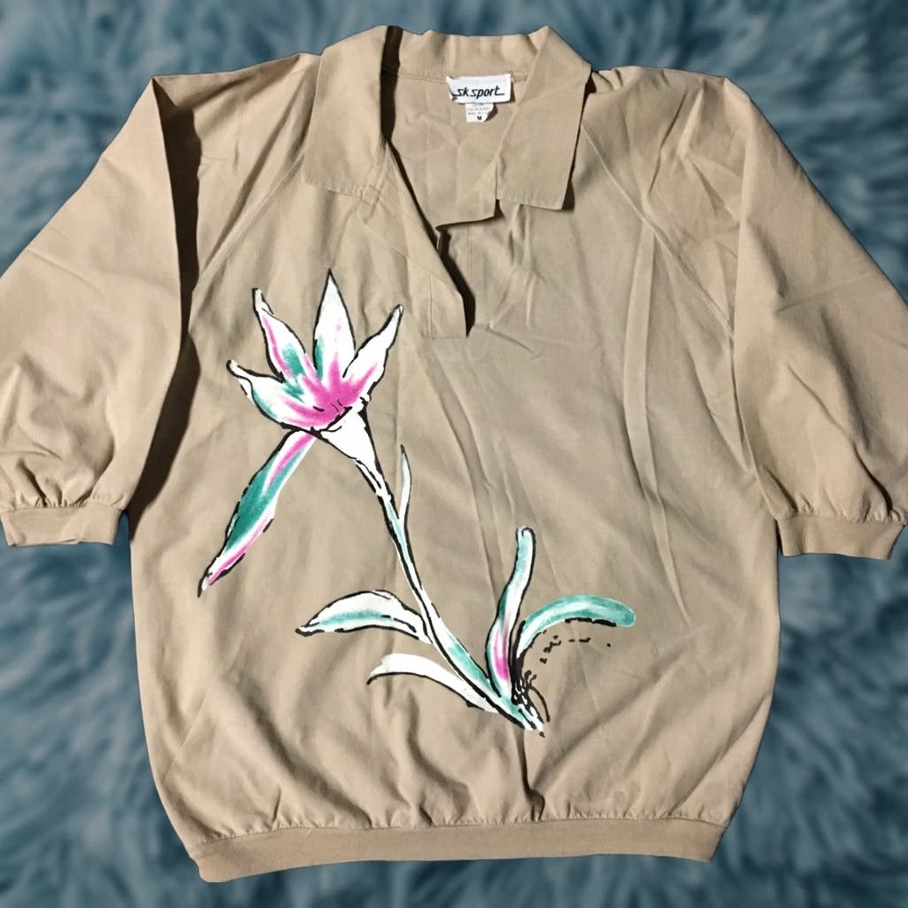 Vintage VINTAGE SK Sport Blouse Shirt M Beige 80s 90s Floral Desert Aztec USA Hip Hop Grunge Western Retro Womens Size M / US 6-8 / IT 42-44 - 1 Thumbnail