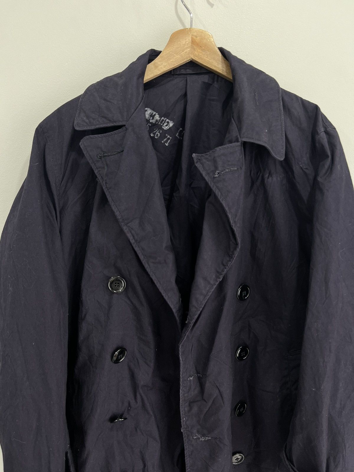 Vintage Vintage US Navy Trench Jacket 1960s 50s Usn coat naval Size US L / EU 52-54 / 3 - 3 Thumbnail