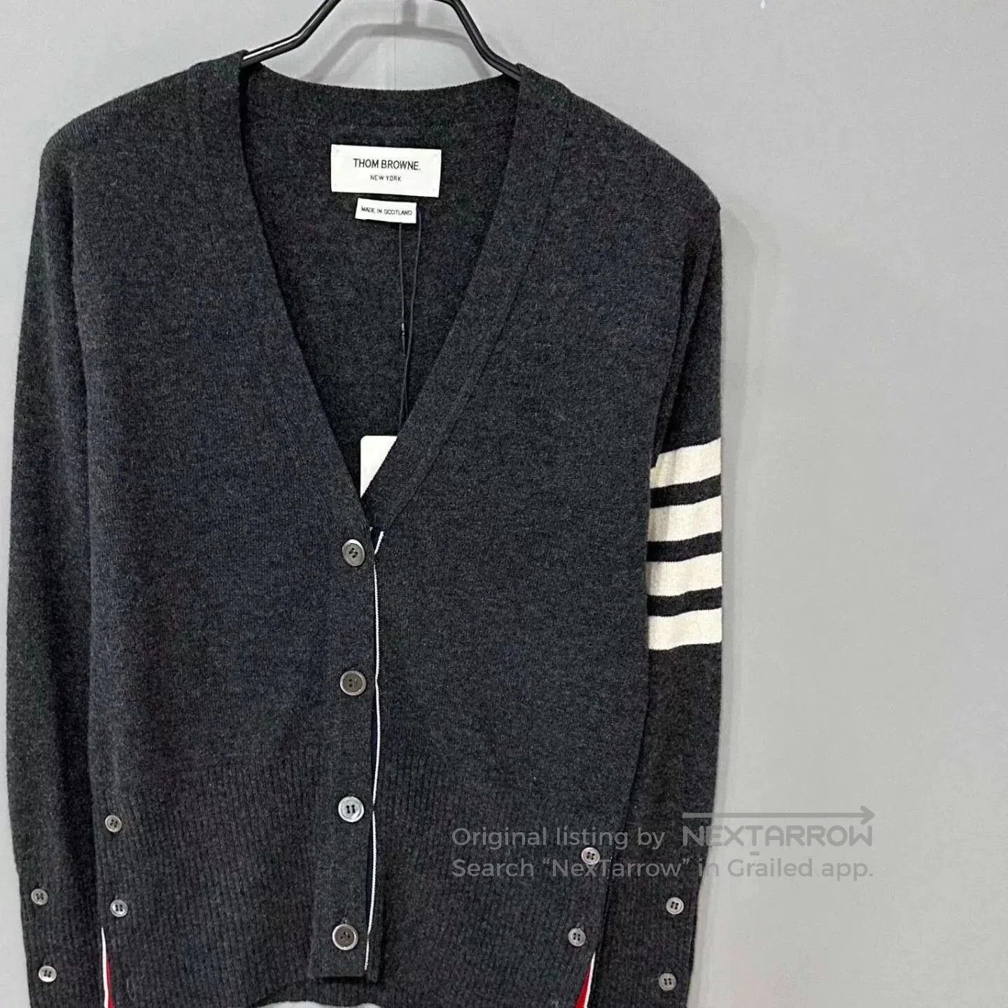 Thom Browne classic gray cashmere cardigan by Thom Browne. Size US M / EU 48-50 / 2 - 2 Thumbnail