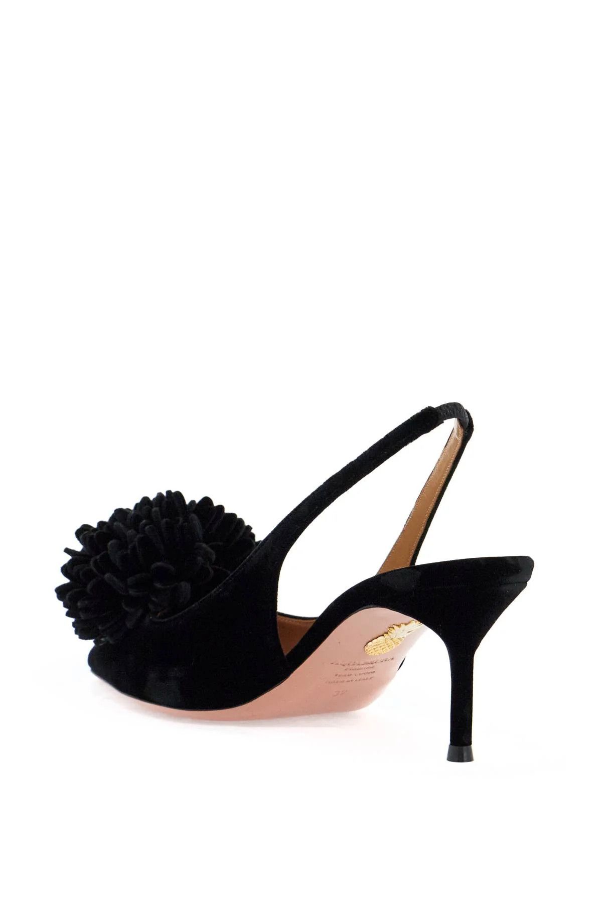 Aquazzura o1s22i1n0125 Velvet Couturier Slingback Pumps in Black Size US 11 / IT 41 - 3 Thumbnail