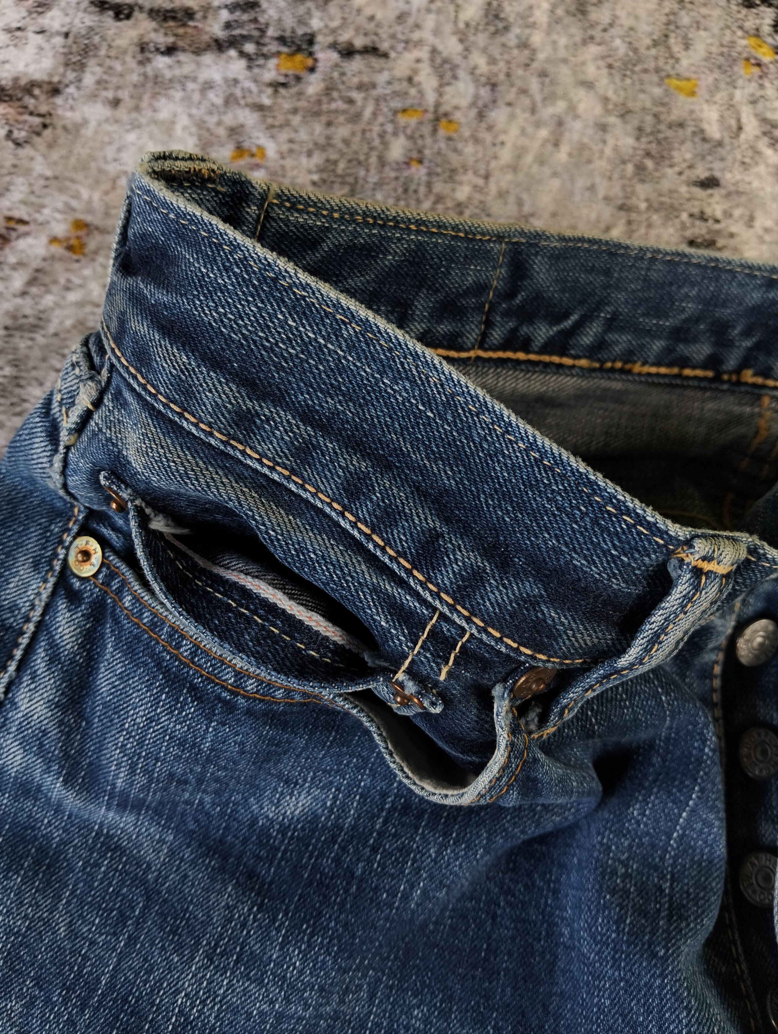 The Flat Head Vintage The Flat Head Button Fly Orange Line Selvedge Denim Size US 30 / EU 46 - 12 Thumbnail