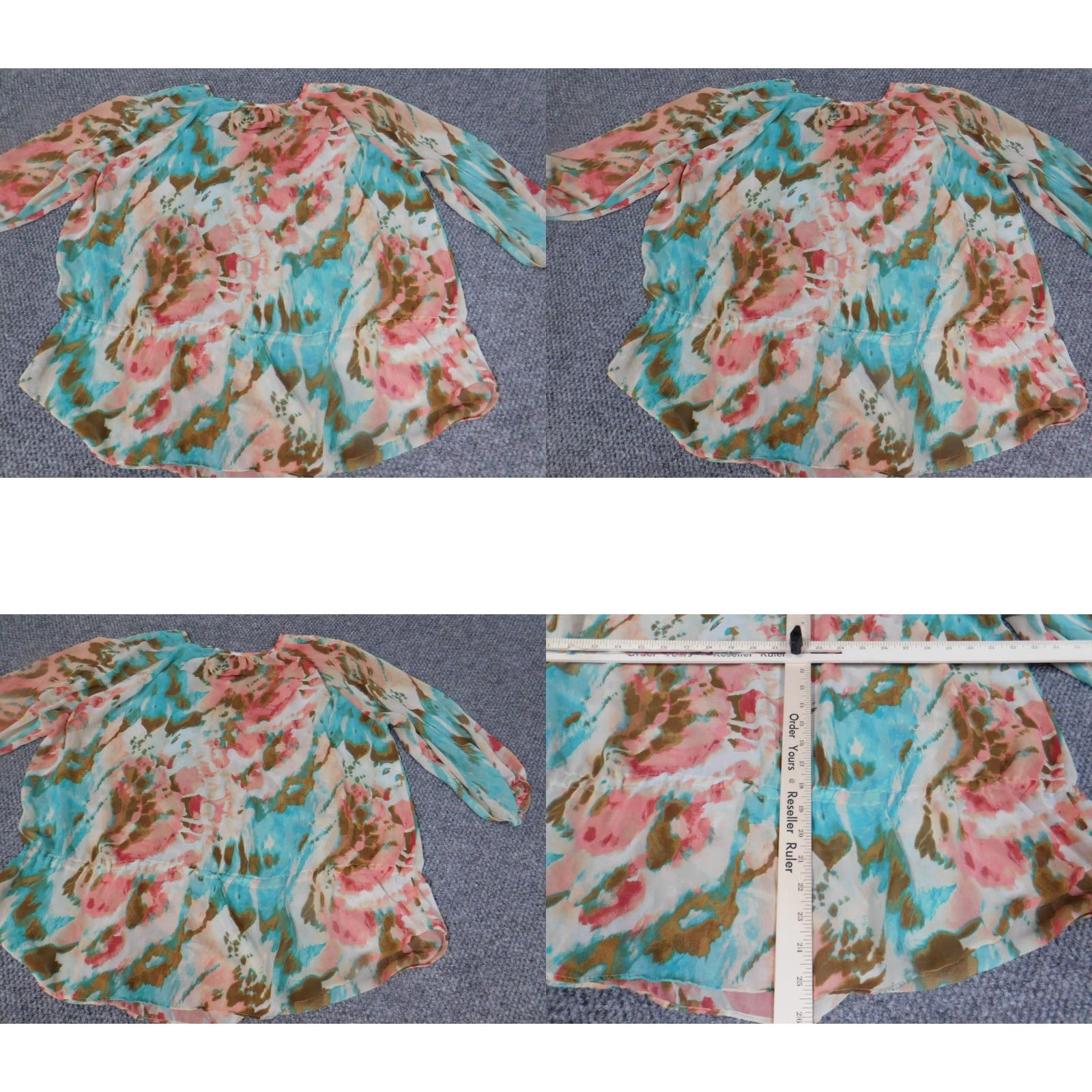 Apt. 9 Apt. 9 Blouse Womens XL Blue Crew Neck 3/4 Sleeve Pullover Stretch Casual Size XL / US 12-14 / IT 48-50 - 8 Thumbnail