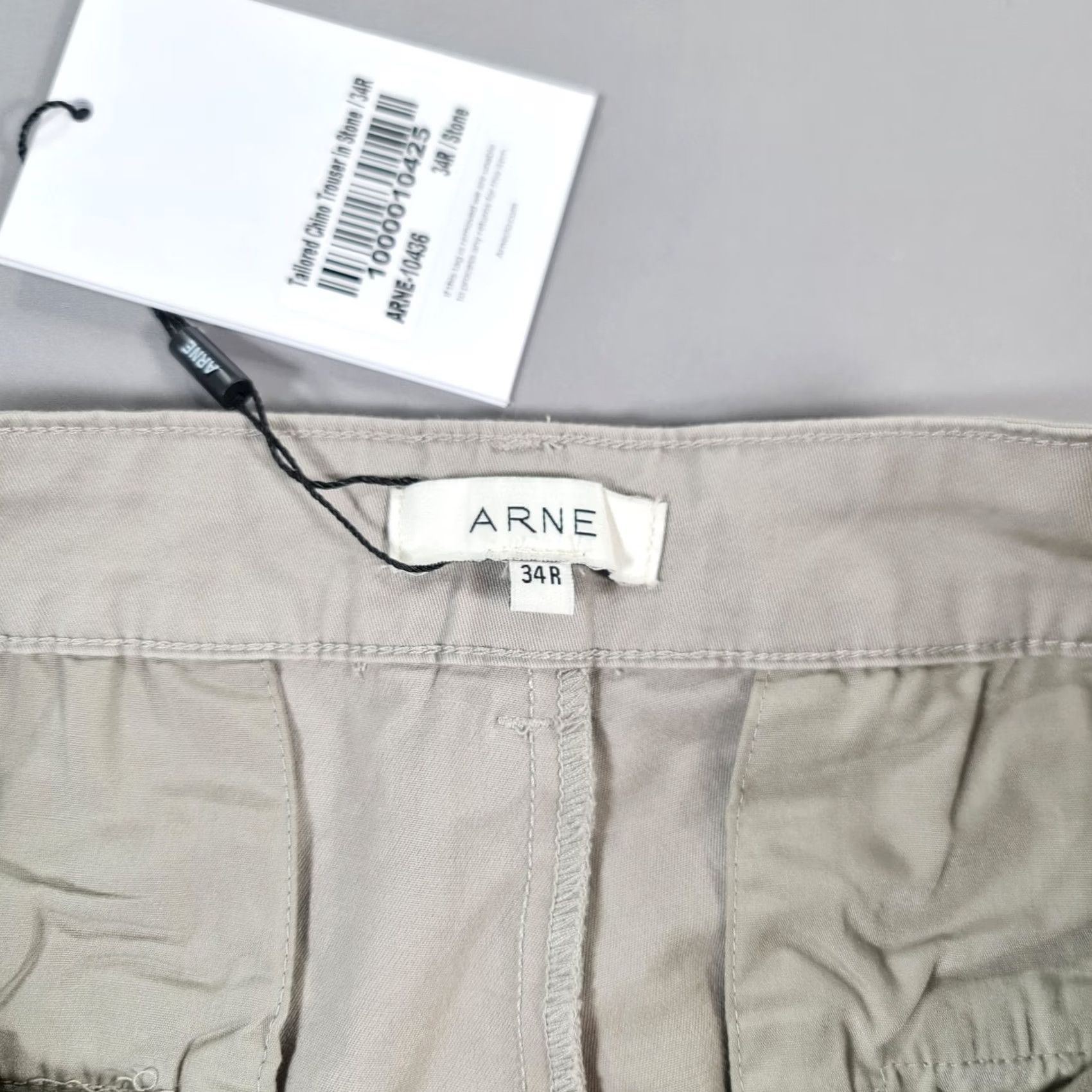 Vintage ARNE Mens Chino Trousers Grey W34 L30 Cotton Stretch Pants Stone Size US 34 / EU 50 - 5 Thumbnail