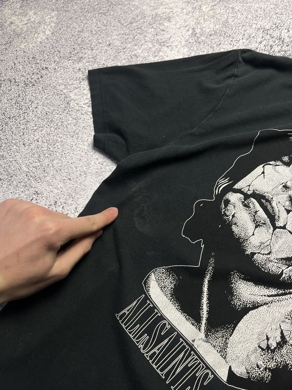 Allsaints Mens Vintage AllSaints T-shirt Logo Basic Tee Art Streetwear Size US XS / EU 42 / 0 - 7 Thumbnail