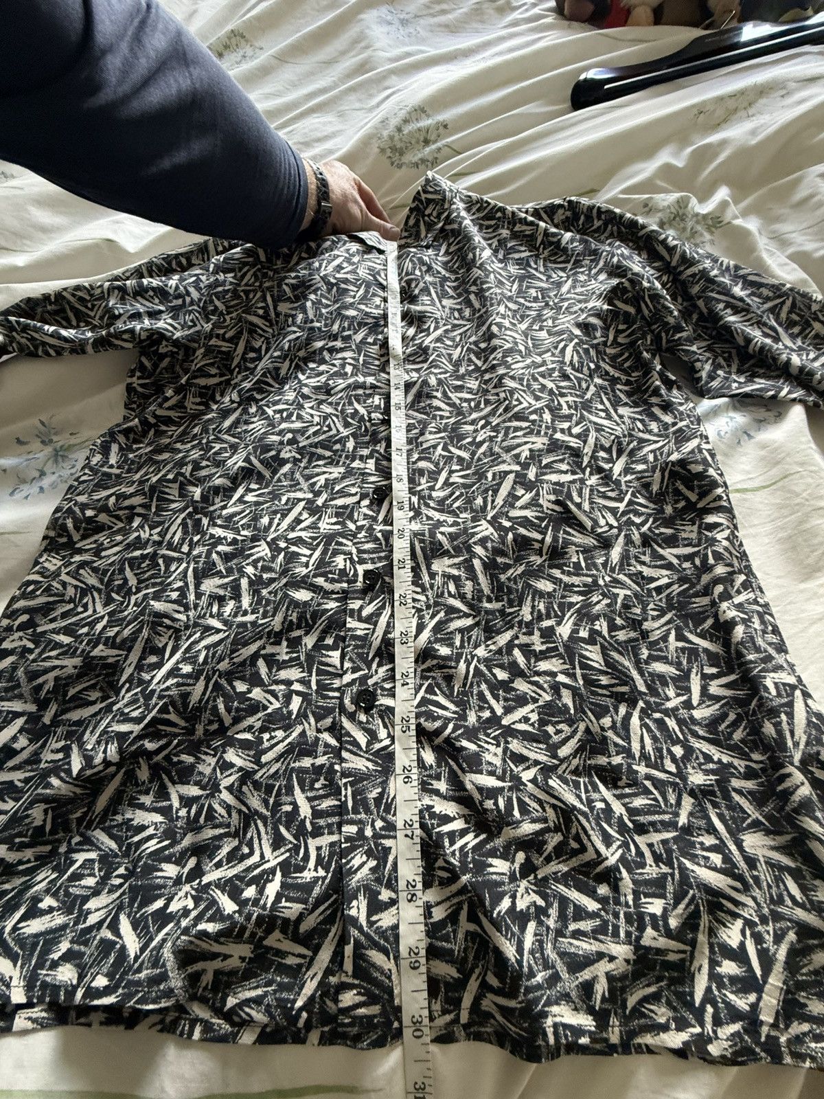 Saint Laurent Paris SS14 Saint Laurent Black white Brush squiggle silk shirt Size US M / EU 48-50 / 2 - 8 Thumbnail