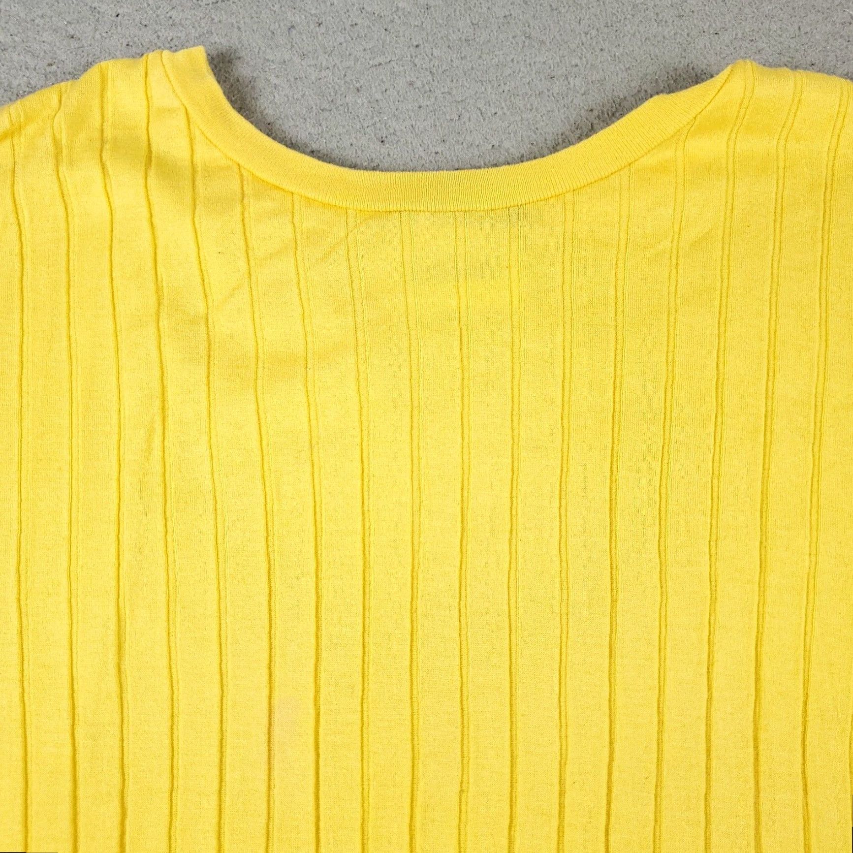 Polo Ralph Lauren Polo Ralph Lauren Women's T-Shirt Medium Yellow Ribbed Short Sleeve Crew Neck Casual Logo Size M / US 6-8 / IT 42-44 - 3 Thumbnail
