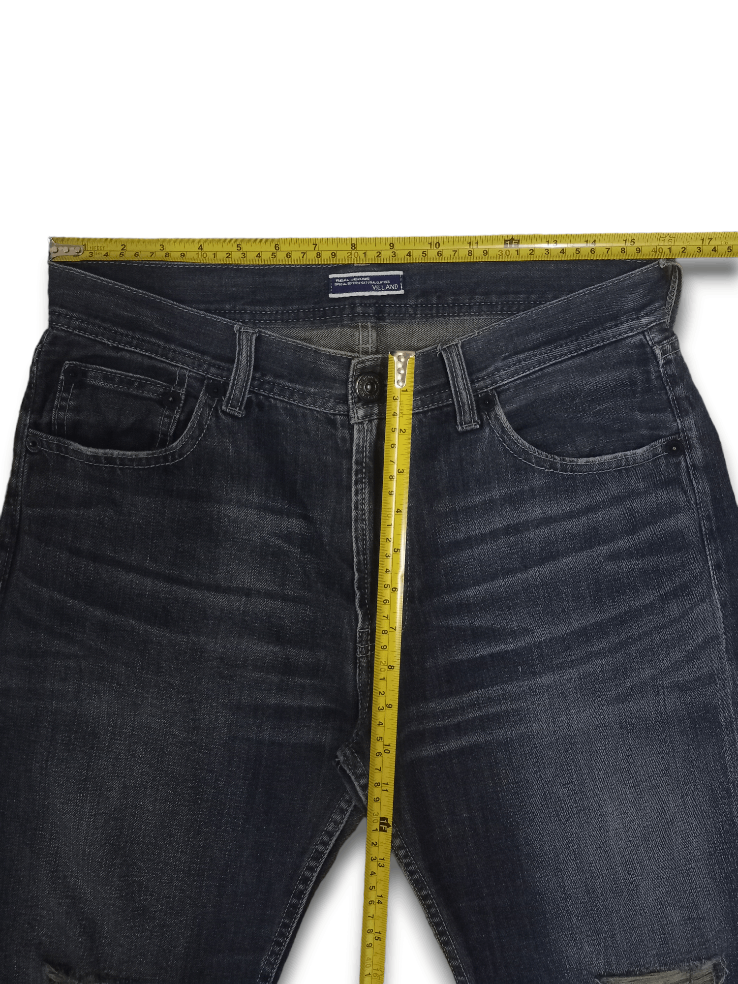 Japanese Brand Vintage Villand Blue Wash Distressed Loose Jeans 32x31 Size US 32 / EU 48 - 9 Thumbnail