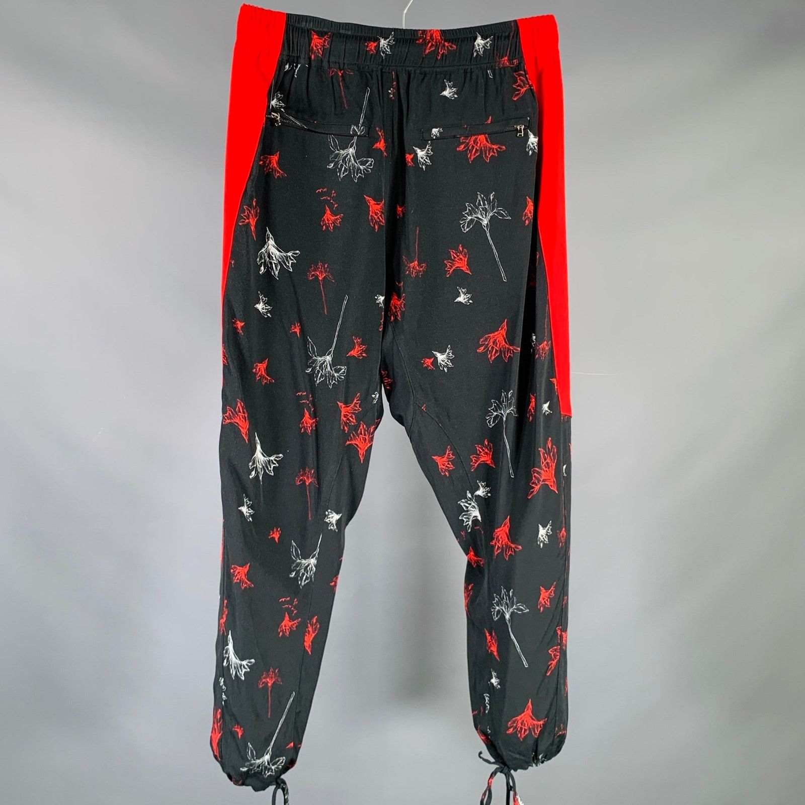 Prabal Gurung PRABAL GURUNG Size S Black Red Floral Lounge Casual Pants Size US 27 - 3 Thumbnail