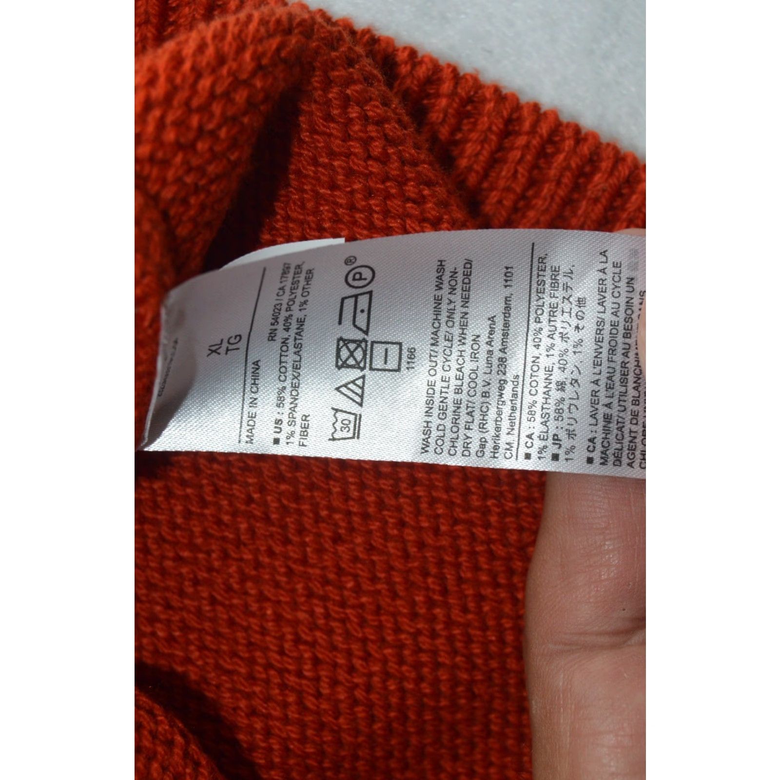 Banana Republic BANANA REPUBLIC Men XL Long Sleeve Crew Neck Orange Cotton Blend NWT Sweater Size US XL / EU 56 / 4 - 4 Thumbnail