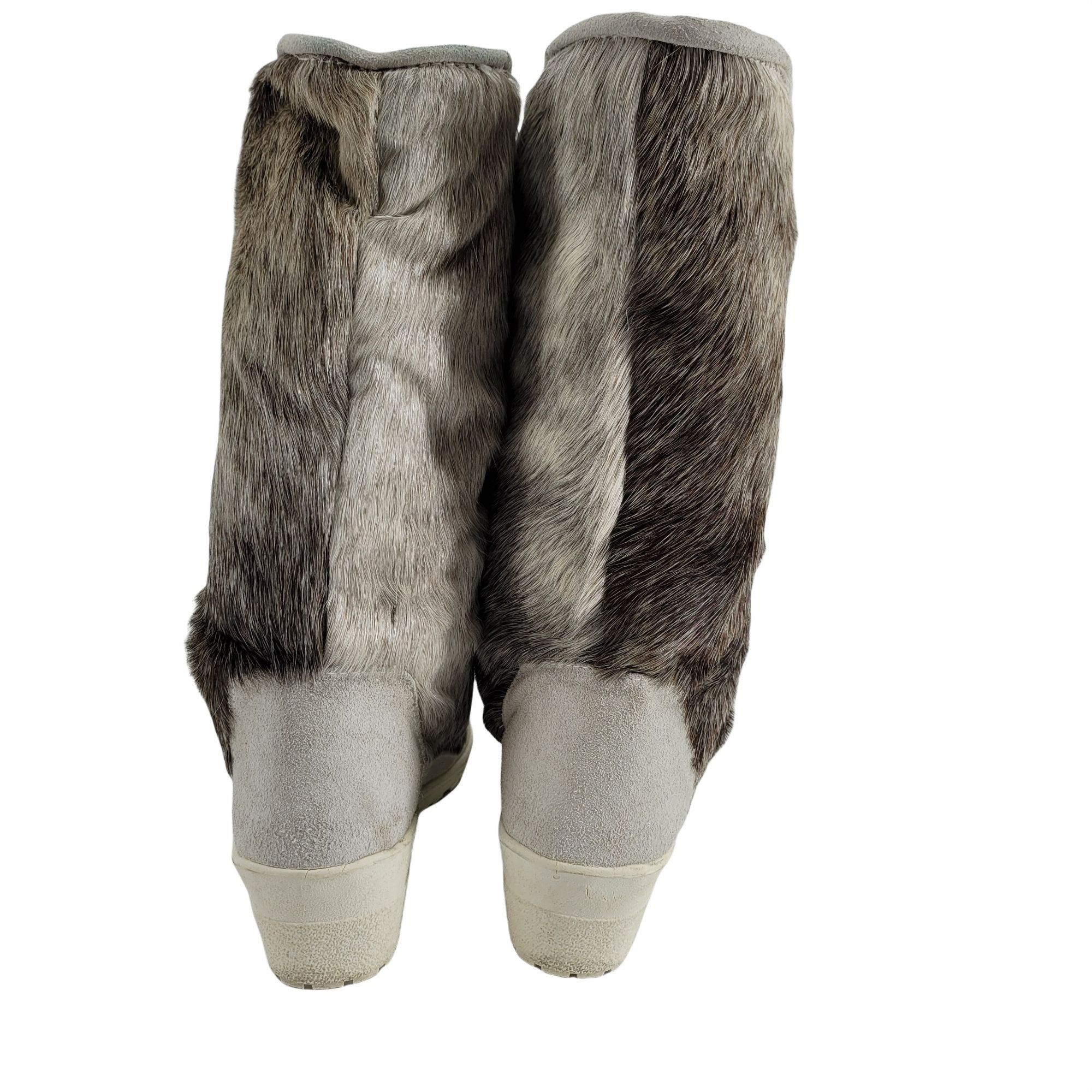 Vintage Vtg Italian Fur Winter Boots 7.5 Leather Sherpa Lined Rubber Size US 7.5 / IT 37.5 - 6 Thumbnail