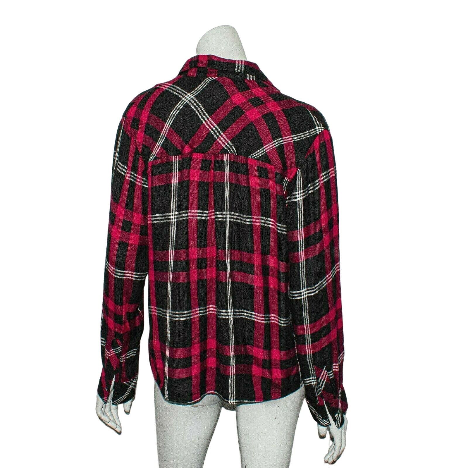Rails Rails button up Flannel Shirt Red Black Plaid Camp Collar Size S / US 4 / IT 40 - 3 Thumbnail