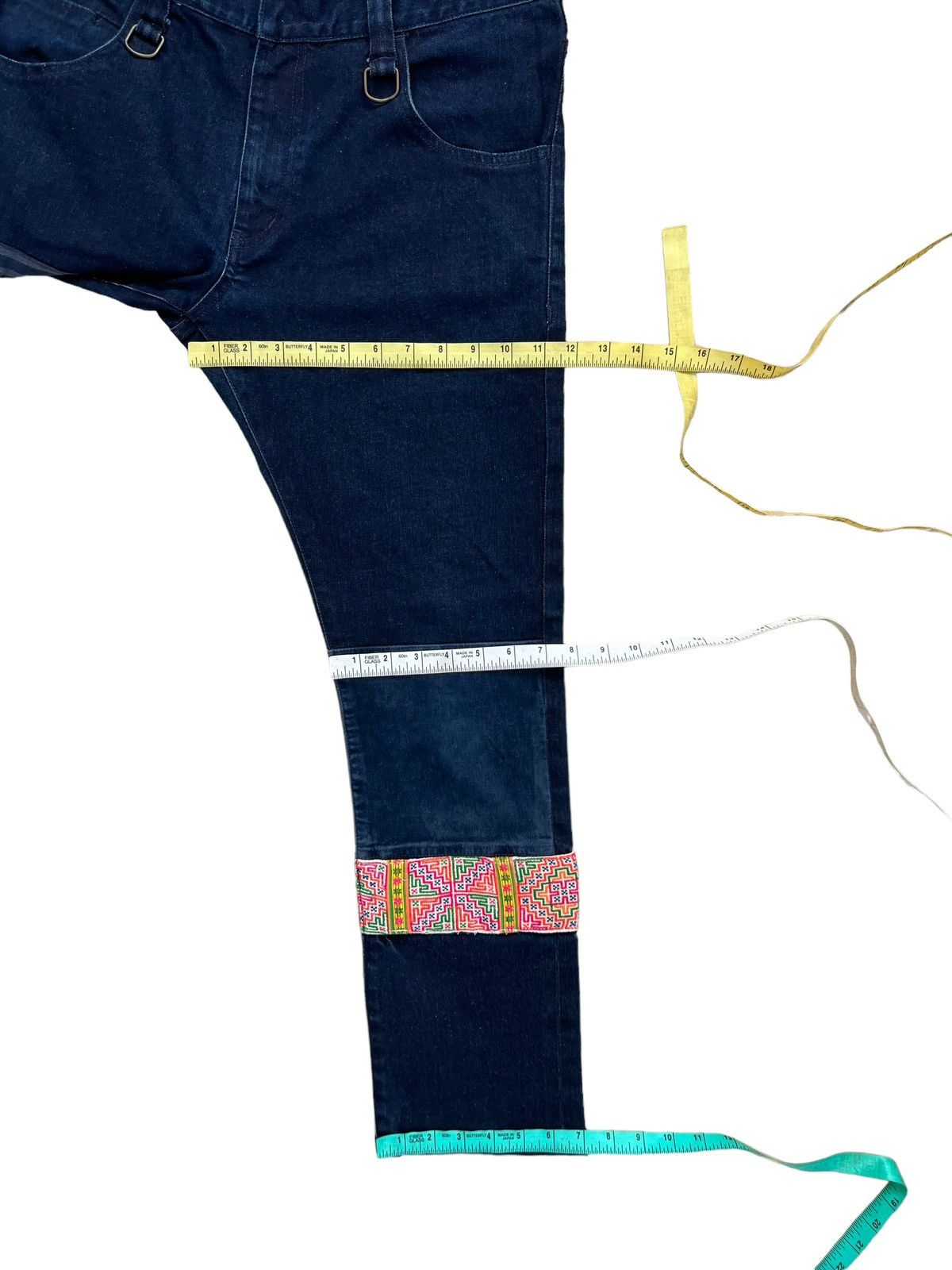 Indigo SPACELORZ Japan Boro Patchwork Indigo Blue Slim Denim Jeans Size US 32 / EU 48 - 4 Thumbnail
