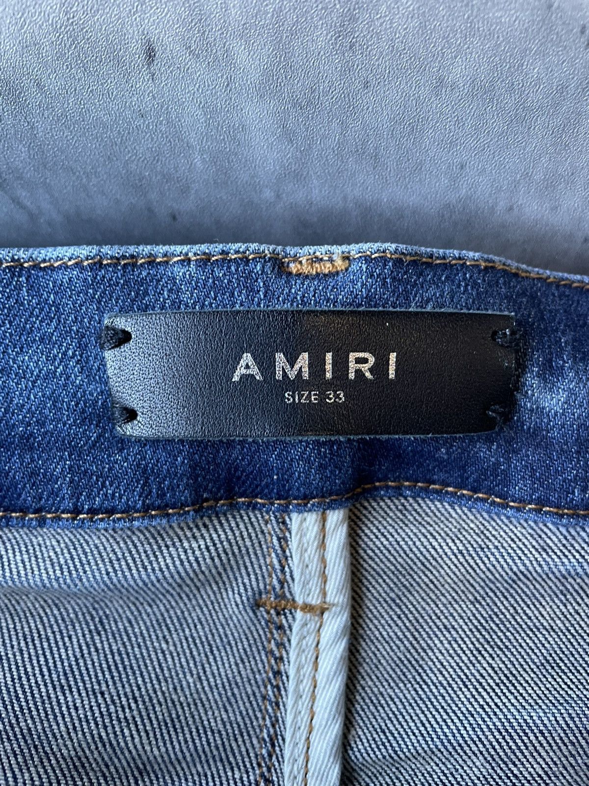 Amiri VERY CLEAN AMIRI FRACTURED STRAIGHT-LEG JEANS SIZE 33 Size US 33 - 11 Thumbnail
