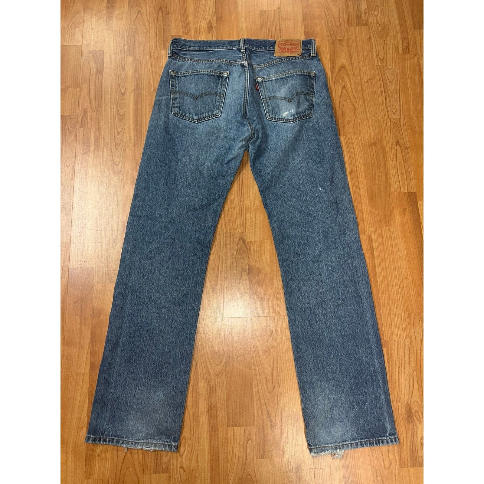 Levi's Y2K Levi Levi's 501 Blue Denim Jeans Bottoms Rip Torn 34x34 Size US 34 / EU 50 - 8 Thumbnail