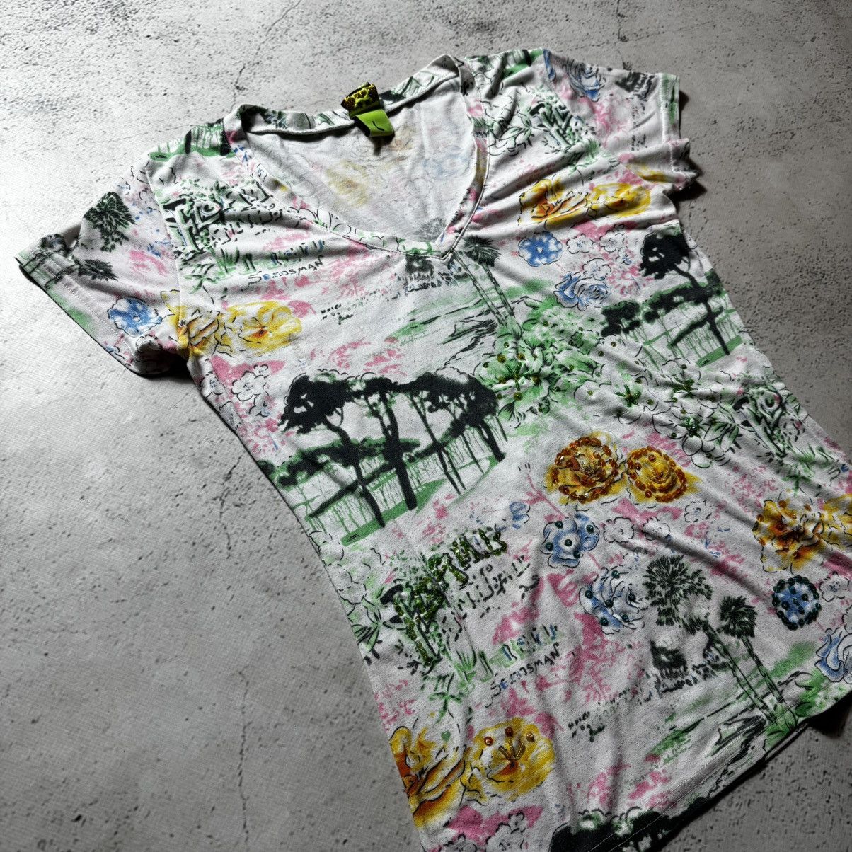 Designer × Vintage Save the Queen Y2K vintage flora print t shirt rare Size L / US 10 / IT 46 - 2 Thumbnail