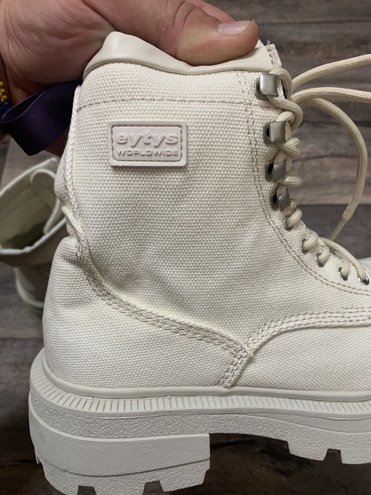 Eytys Eytys Off-White Canvas Michigan Boots US8,5 Size US 8.5 / IT 38.5 - 8 Thumbnail