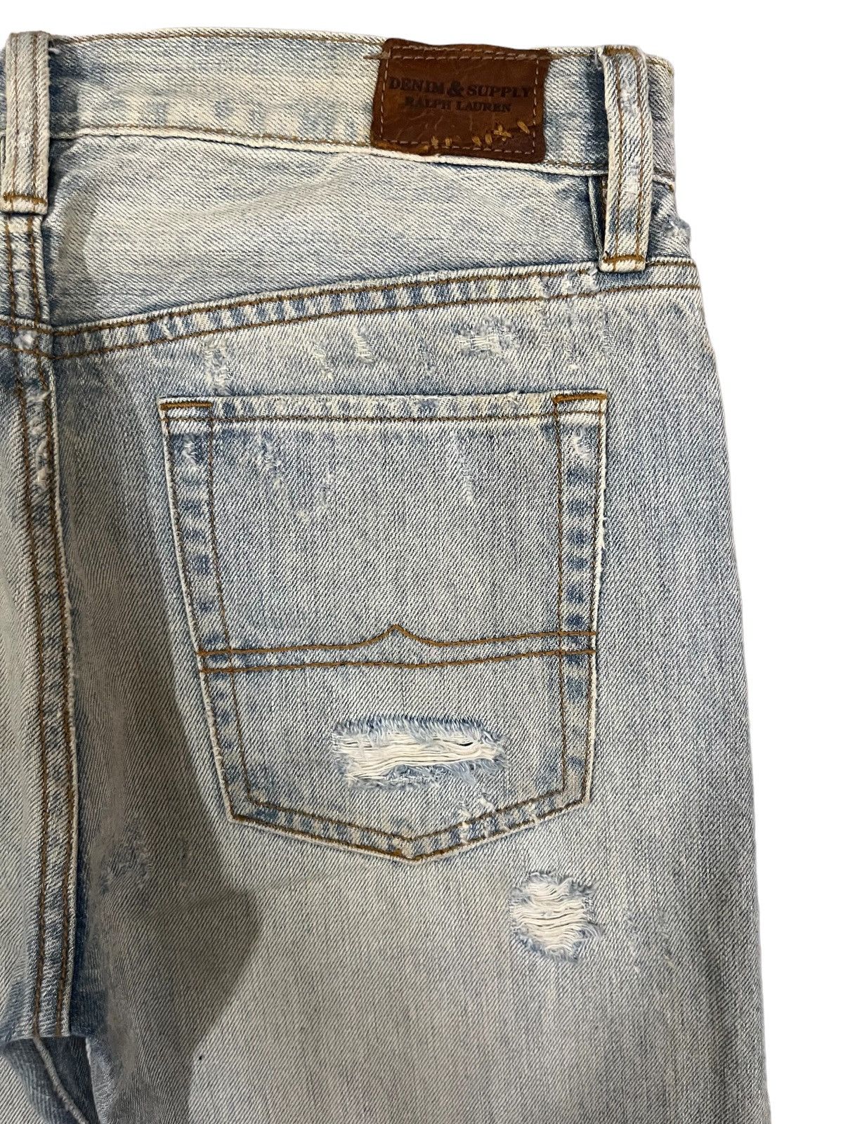 Designer Vintage Light Blue Heavy Distressed Regular Straight Jeans Size US 30 / EU 46 - 8 Thumbnail