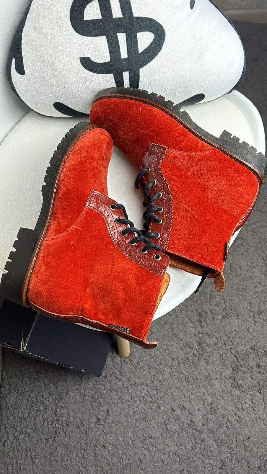 Other PENELOPE CHILVERS Burnt Orange Velvet Laced Anckle Boots Size US 10 / IT 40 - 7 Thumbnail