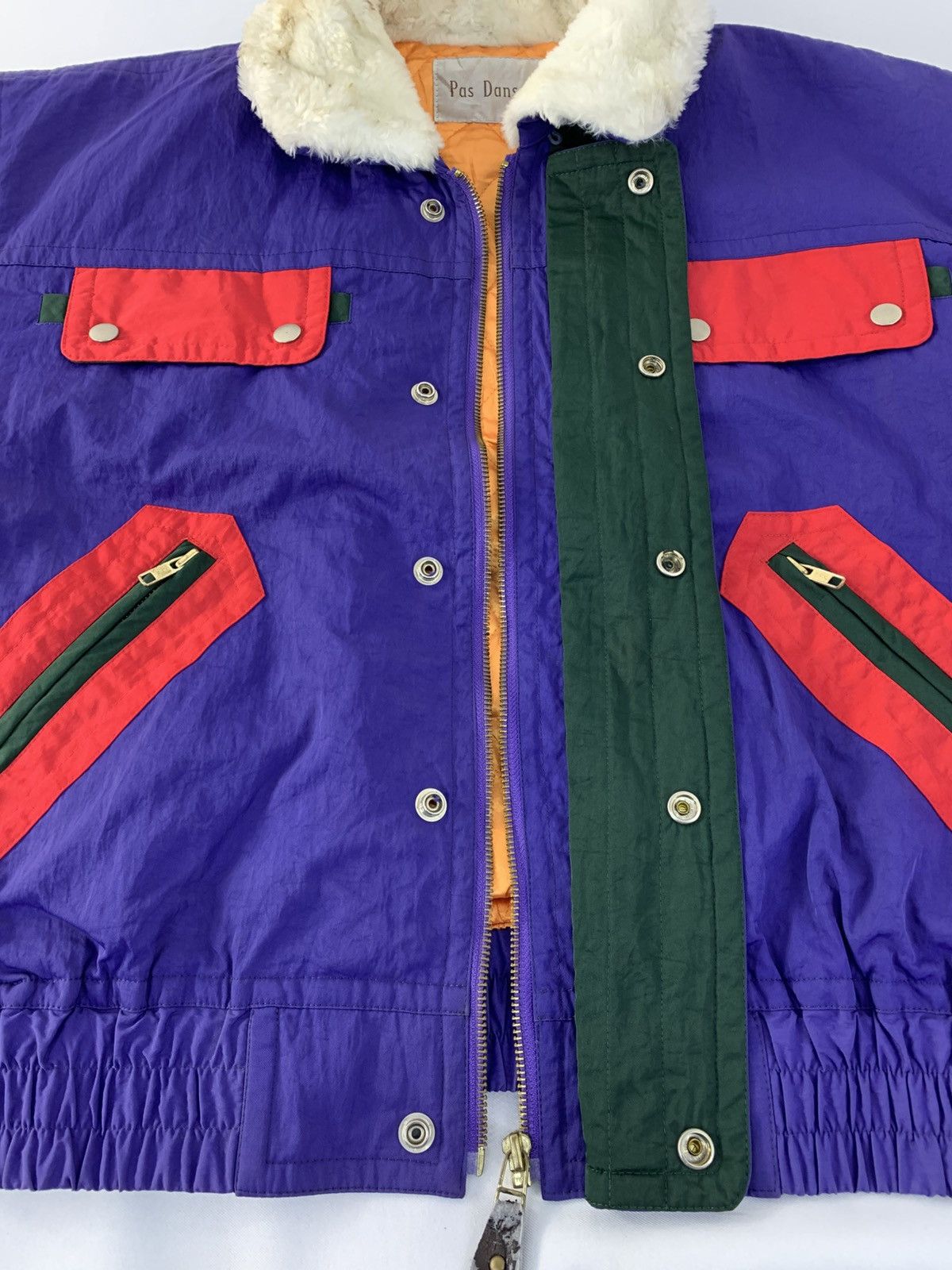 Japanese Brand 90s Pas Dansant Shearling Padded Full Zip Multicolour Design Size US L / EU 52-54 / 3 - 5 Thumbnail