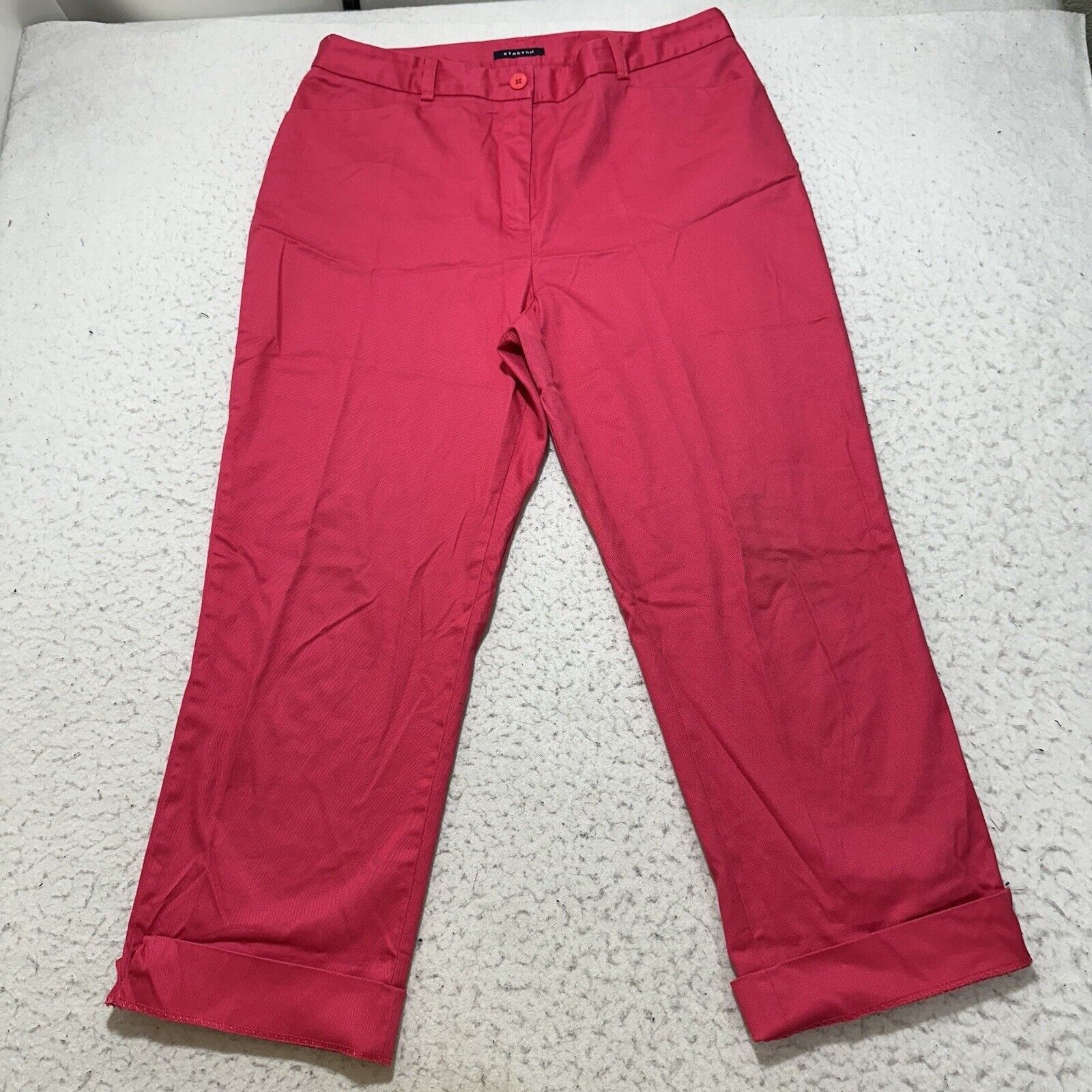 Jones New York Jones 12 Flat Front Hot Pink Pants 24" Inseam EasyCare Size 34" / US 12 / IT 48 - 1 Thumbnail